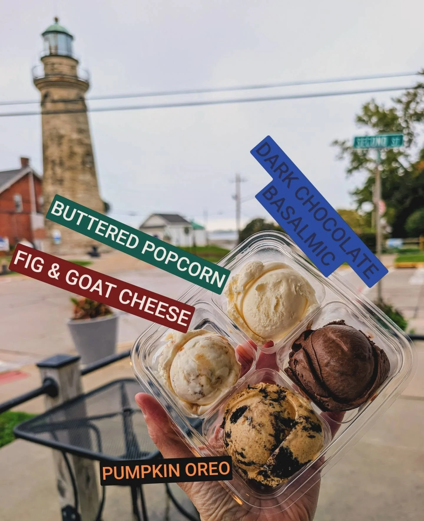 The final 3 freaky flavors are here!!

DARK CHOCOLATE BALSAMIC (ignore my incorrect spelling in pics)
&bull; a dark chocolate and balsamic vinegar ice cream + balsamic glaze streaks &bull;

FIG &amp; GOAT CHEESE 
&bull; a goat cheese ice cream + fig 