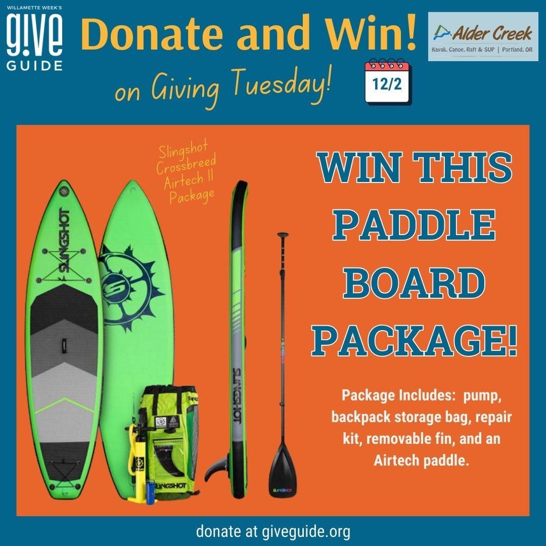 Giving Tuesday is coming up on December 2nd, We're giving away a Paddleboard Package thanks to our partners at @teamaldercreek !

Donate $10 or more to Adventures Without Limits on December 2nd to be entered to win! You can find us at giveguide.org (