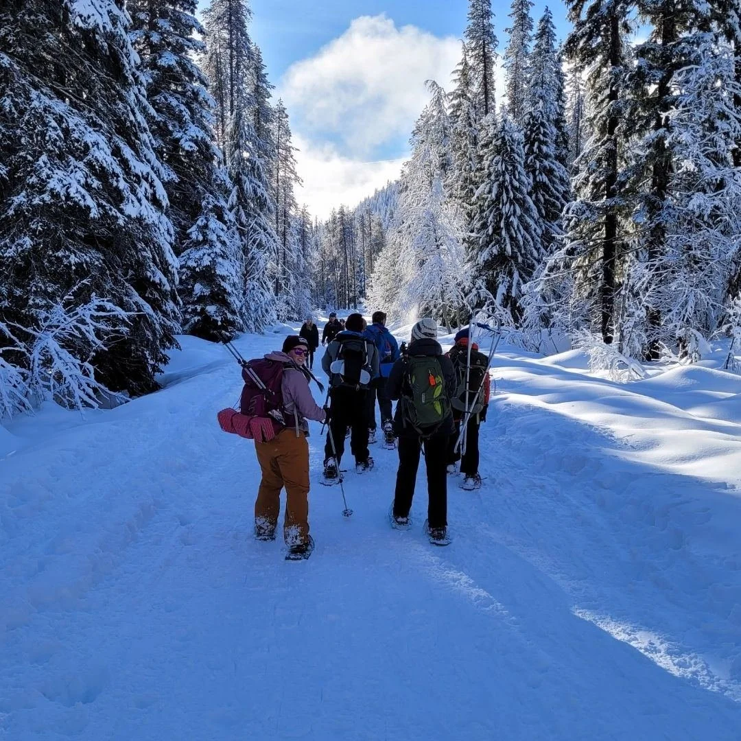 Join us Saturday, January 31st for a unique Sunset Snowshoe adventure in Mt. Hood National Forest!

We'll watch Mt. Hood transform into shades of pink and yellow as the sun sets on the mountain and maybe catch the emergence of the full moon (dependin