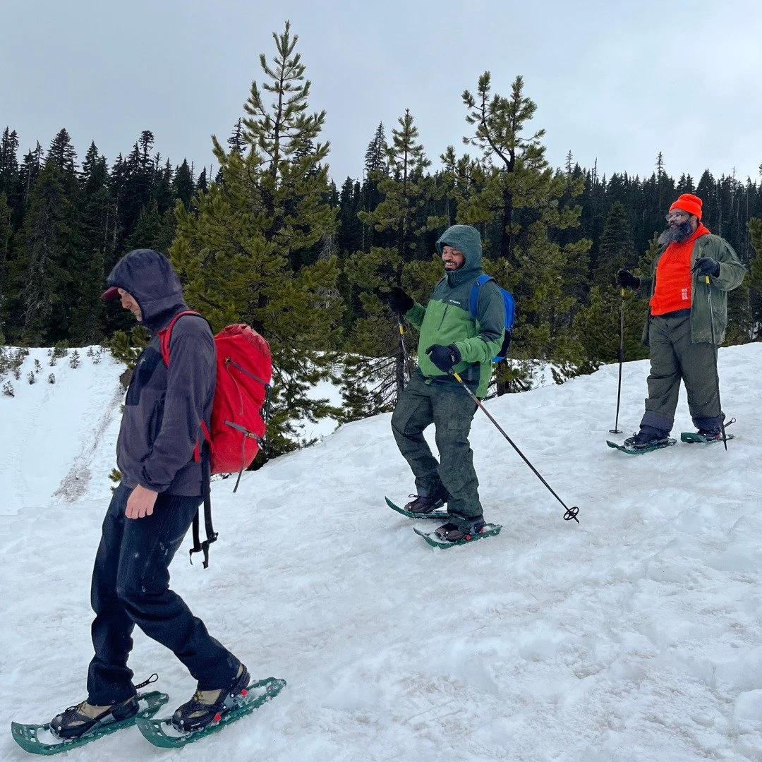 #Throwback to a recent snowshoe trip with our local VA! Throughout the year, we host quarterly cohorts, with each series centered around an outdoor activity. Over the series, we've found that the Veterans develop a community, deepen their connection 