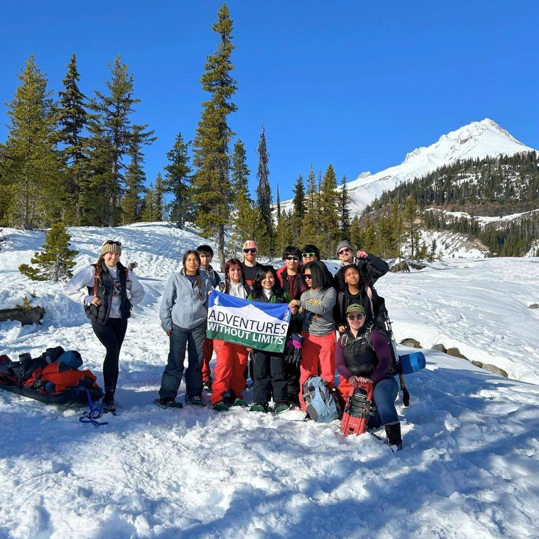We enjoyed another sunny Saturday in the snow with @friendspdx a couple weeks ago! We had some familiar faces on this trip and some first time snowshoe adventurers - it was a great day! 

Image Descriptions: 1) A group of youth and adults posing with
