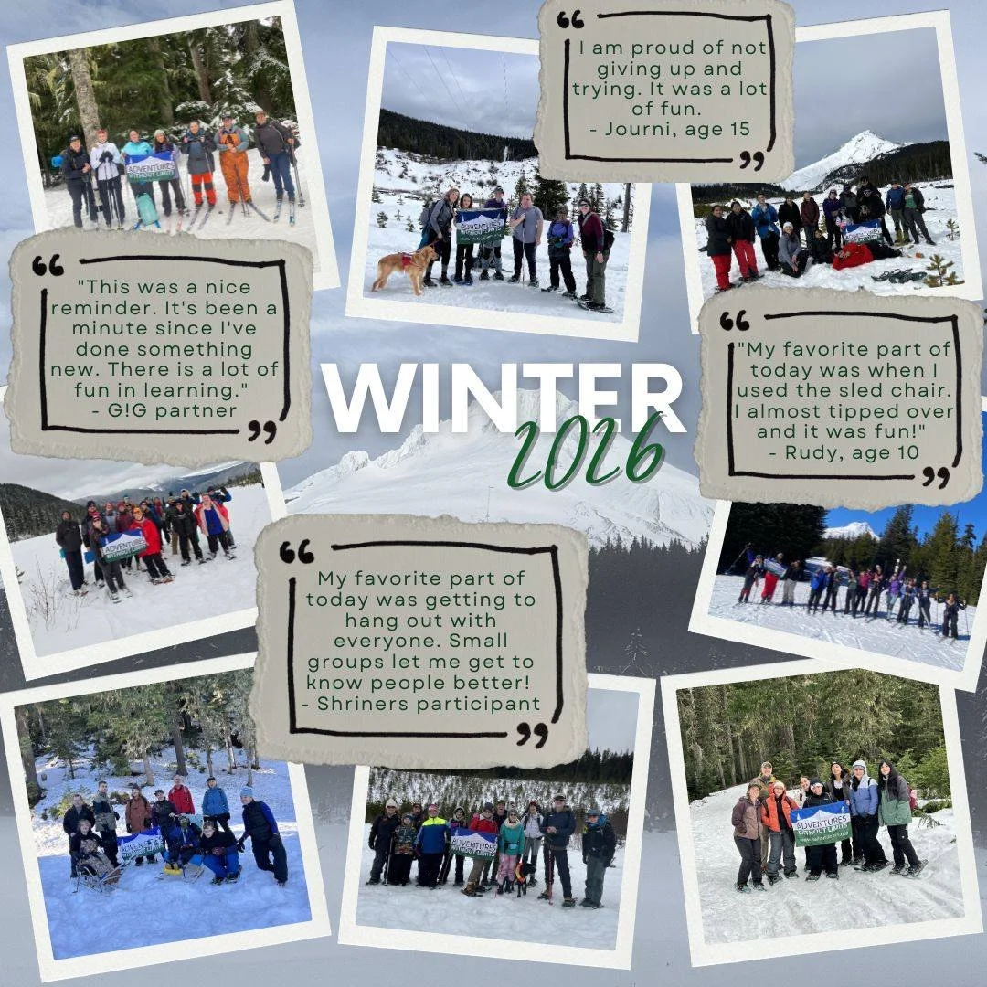 We had a great winter! Thank you to everyone who joined us for a snowy adventure! 

@friendspdx, @shrinersportland, @clarvida, @chicasprogram, @workingtheoryfarm, @reclaimitpdx, @theblueprintfoundation, @pdxtinkercamp  @craglawcenter, @heretogetheror