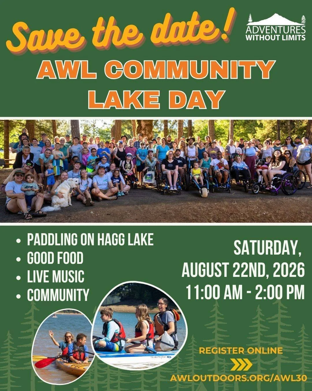 Last year, we celebrated our 30th anniversary with a community gathering at Hagg Lake with 200 of our closest friends. We had so much fun, we don&rsquo;t want to wait another 30 years to gather again! 

Learn more at the Community Lake Day link in ou
