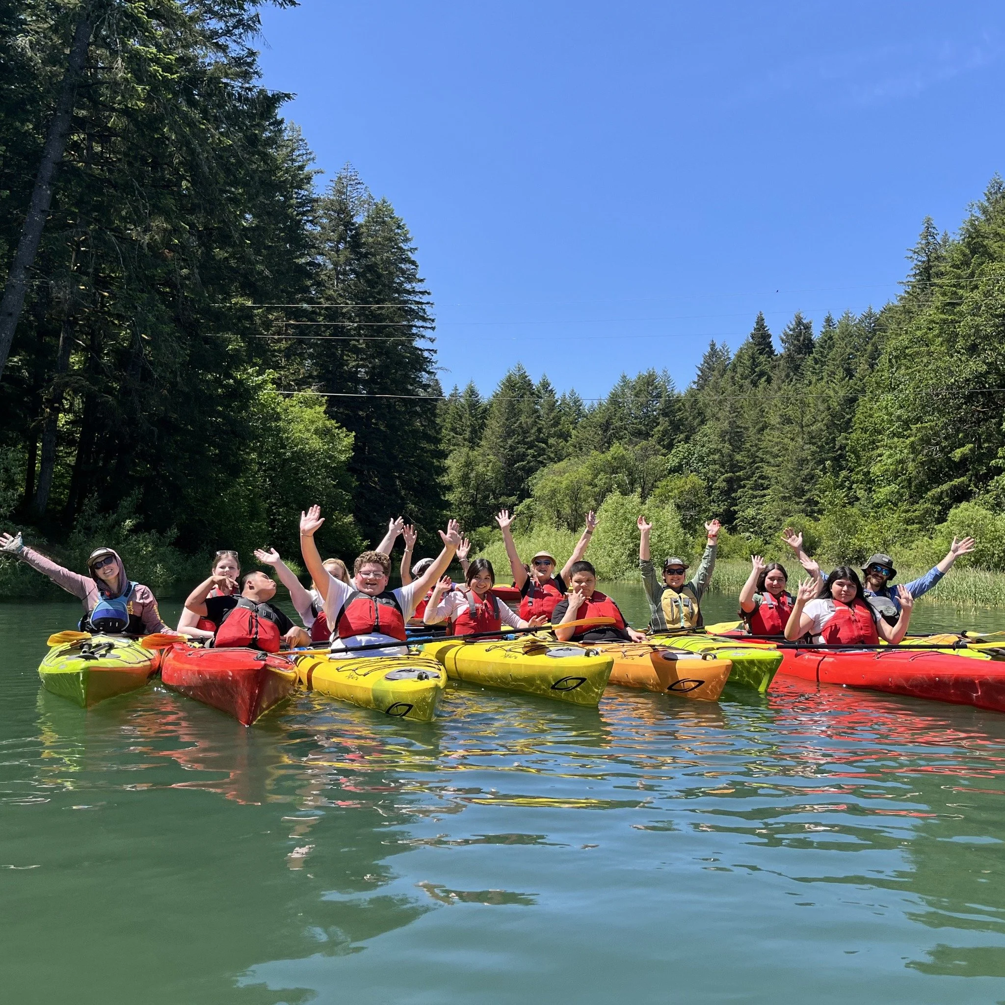 A couple of weeks ago, we got out on Hagg Lake with the FGHS Partners' Class, an inclusive classroom for students with and without disabilities to learn more about disability and how to work together. Before our kayak trip together, AWL staff visit t