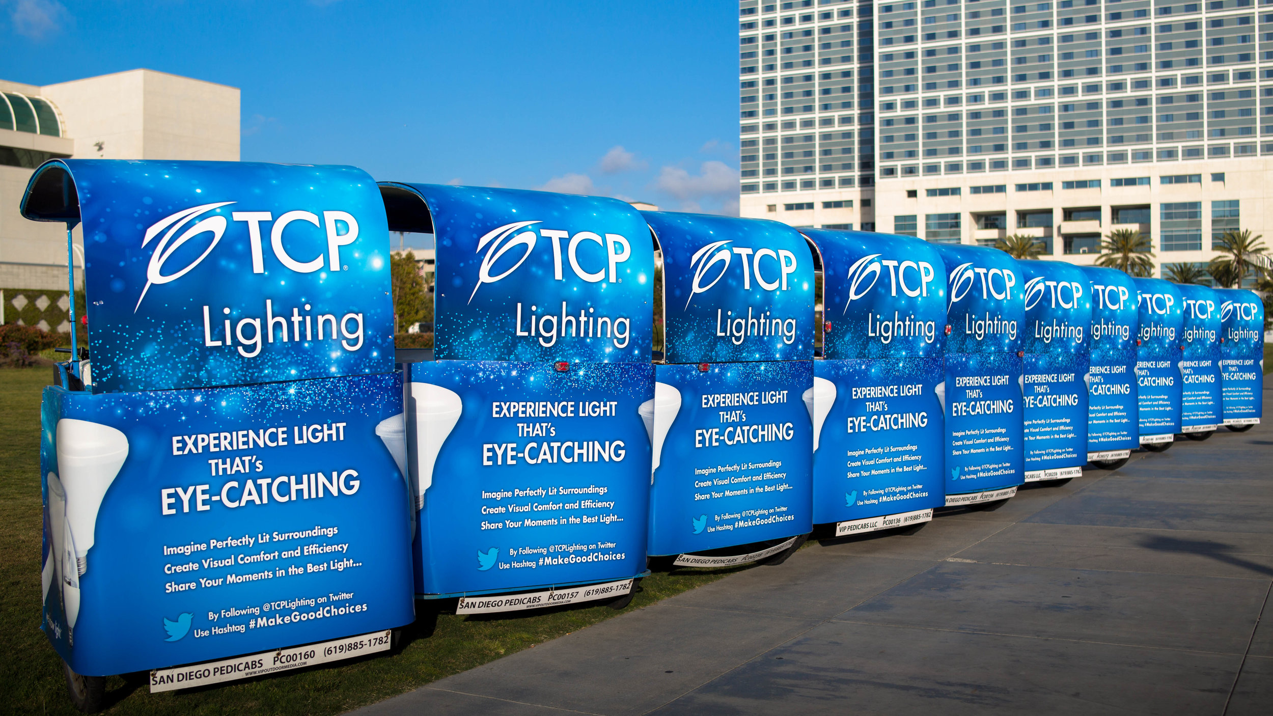 TLC lighting pedicab sponsorship San Diego