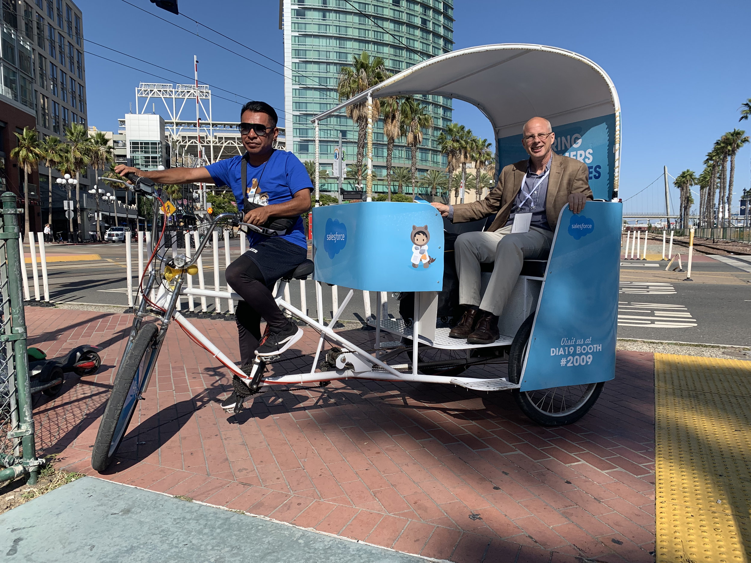 pedicab driver rickshaw san diego vip outdoor media advertising and marketing