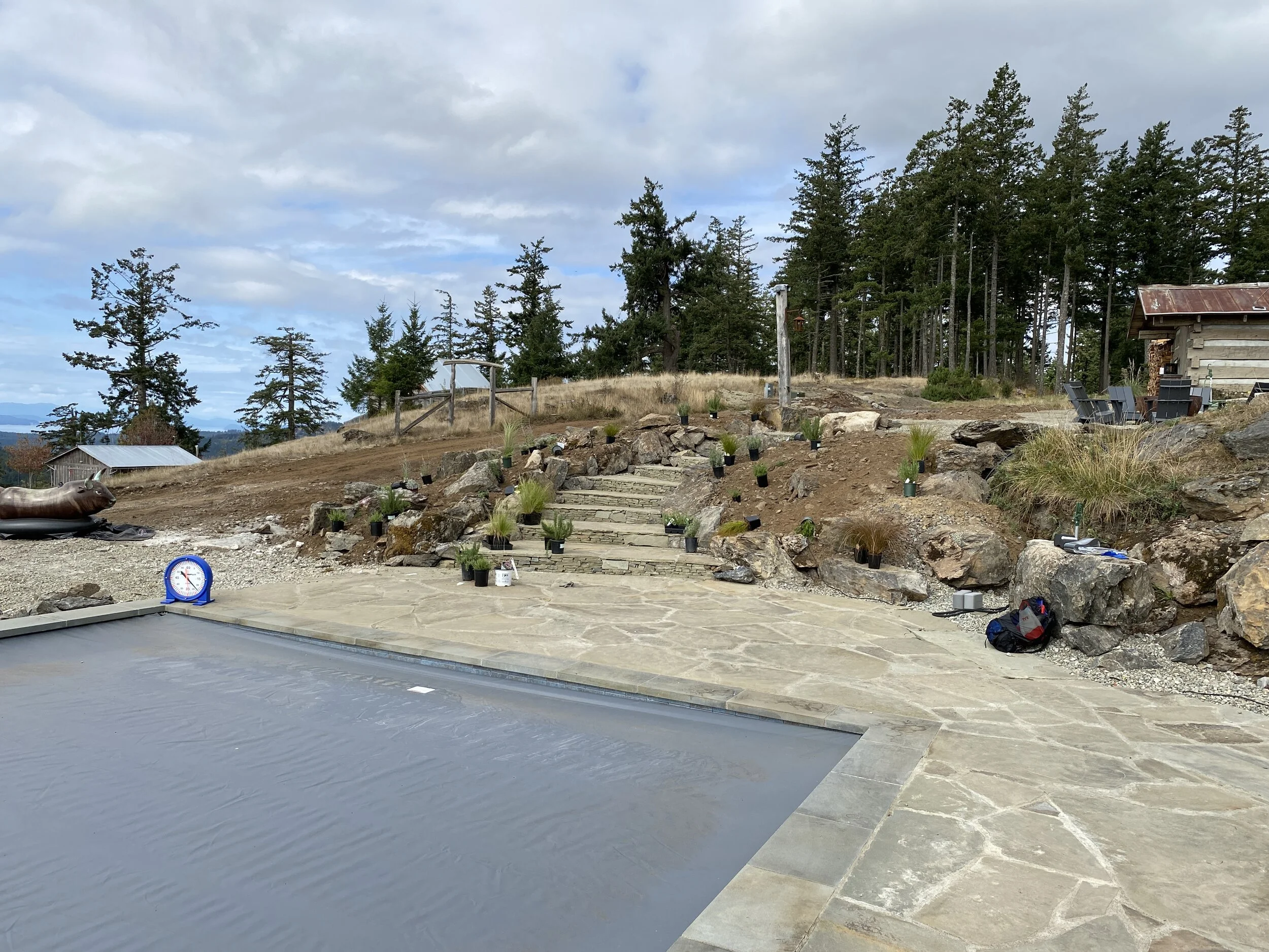 Orcas Island Flagstone Area around Swimming Pool