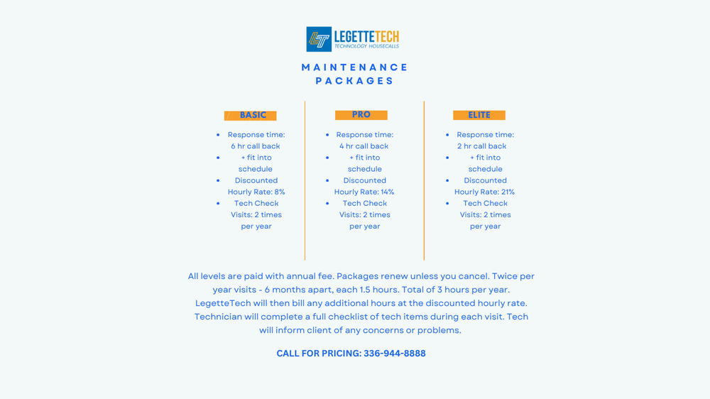 Maintenance Packages — LegetteTech.com