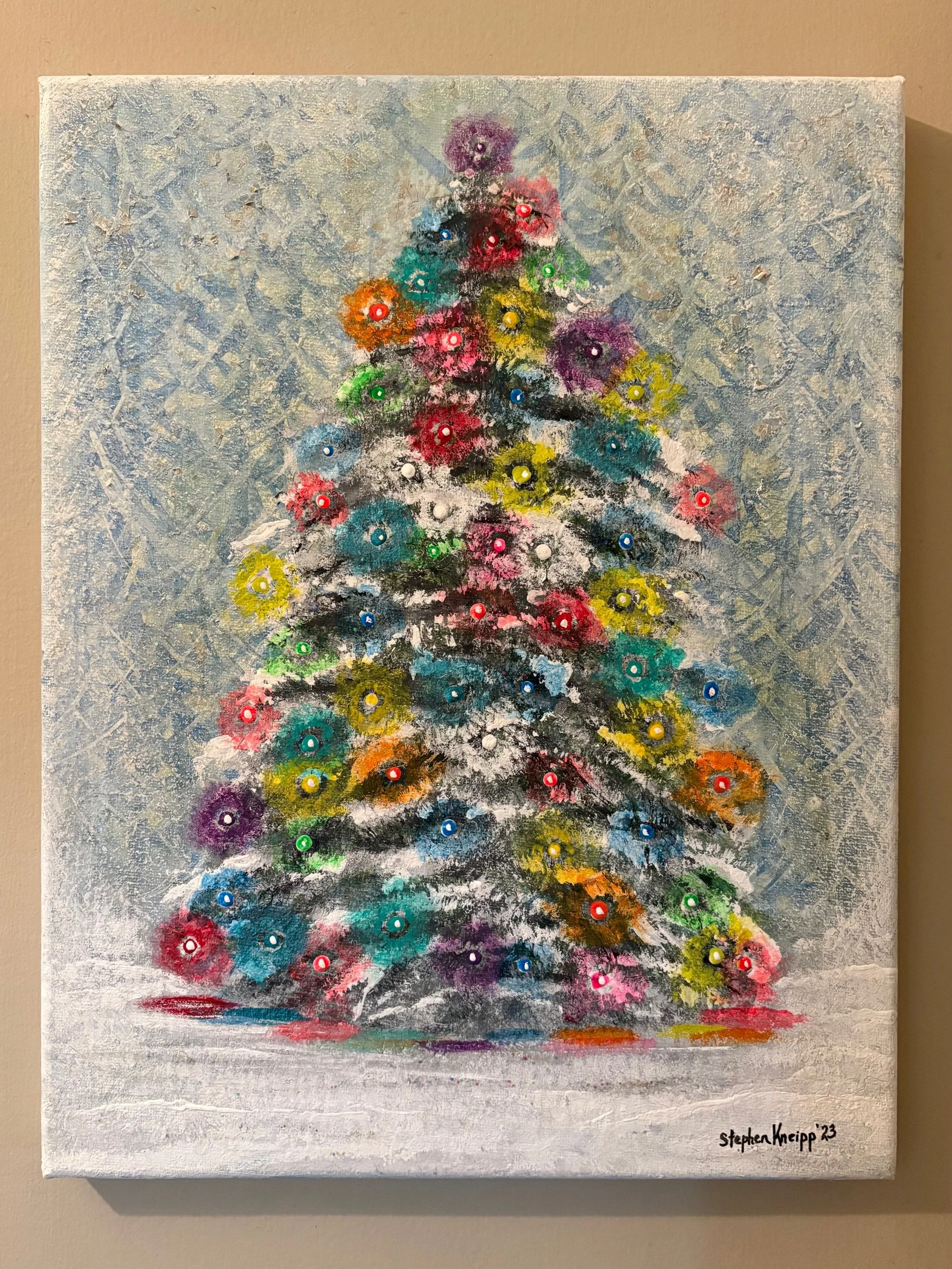 "Ice Blue Woods Christmas Tree" (11w x 14h) (Copy)