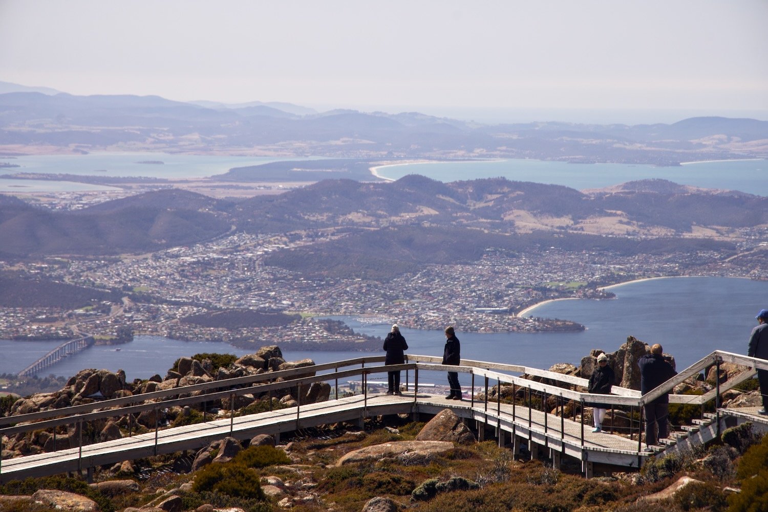 View from Mt. Wellington with Hobart below