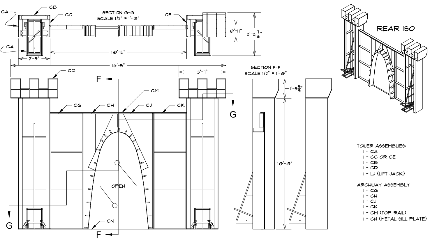 castle assembly/overview drawing