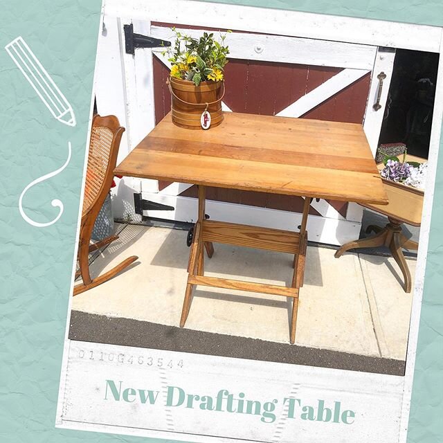 This 1950&rsquo;s drafting table is in great condition.  Adjustable heights and tilts. Would make an awesome desk among other ideas. We&rsquo;re open today from 11-4. 😊