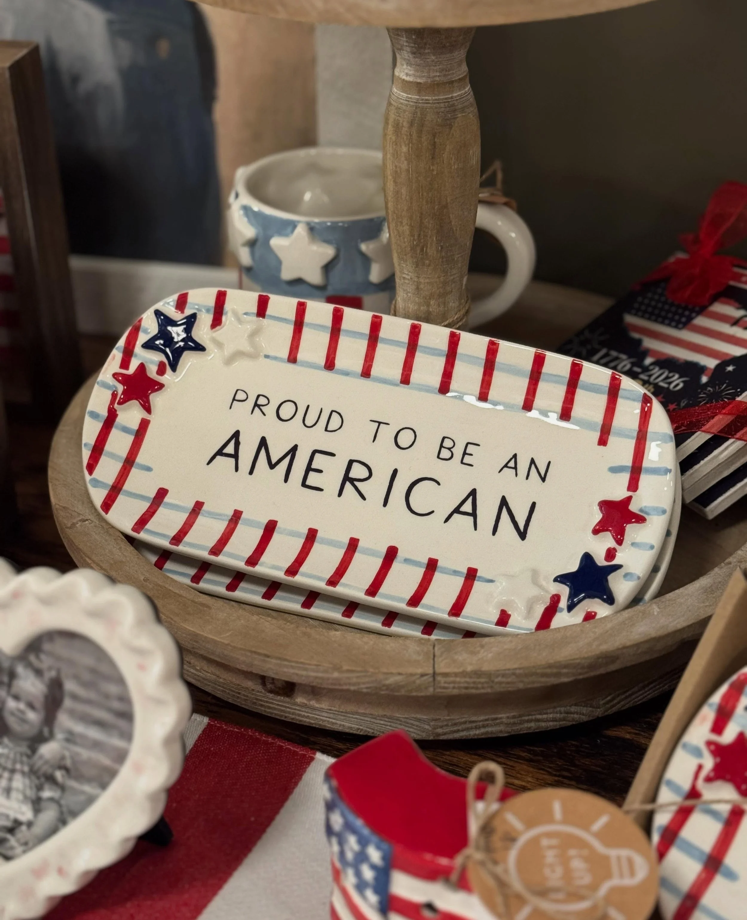 Happy Memorial Day Weekend!🇺🇸 Does bad weather got your plans turned upside down? Come spend it with us! Shop our entire patriotic collection, and more to see in store! Don&rsquo;t forget to stop at the cafe for a coffee &amp; cookie! 

Just a remi