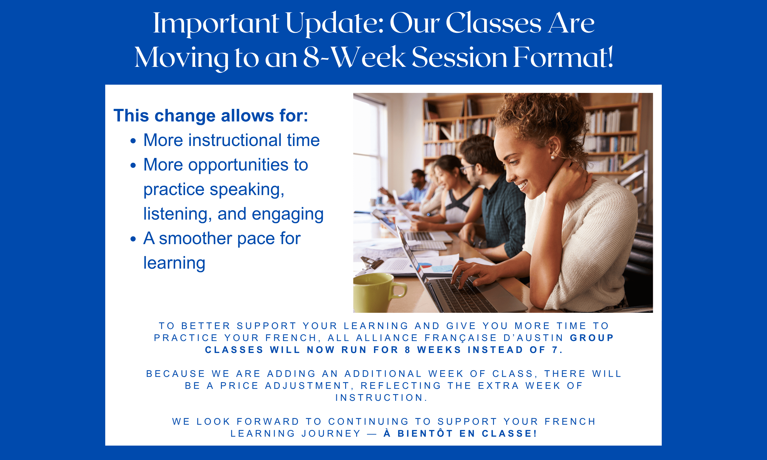 Important Update Our Classes Are Moving to an 8-Week Session Format!.png