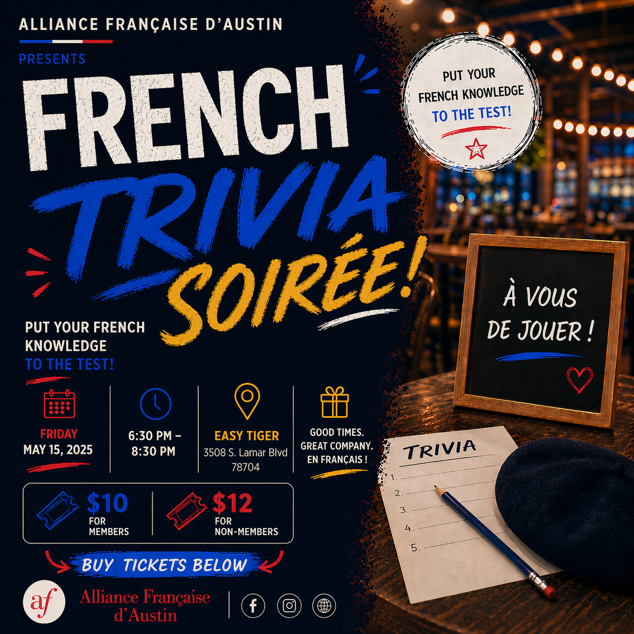 FRENCH TRIVIA SOIRÉE  - IN-PERSON 💡