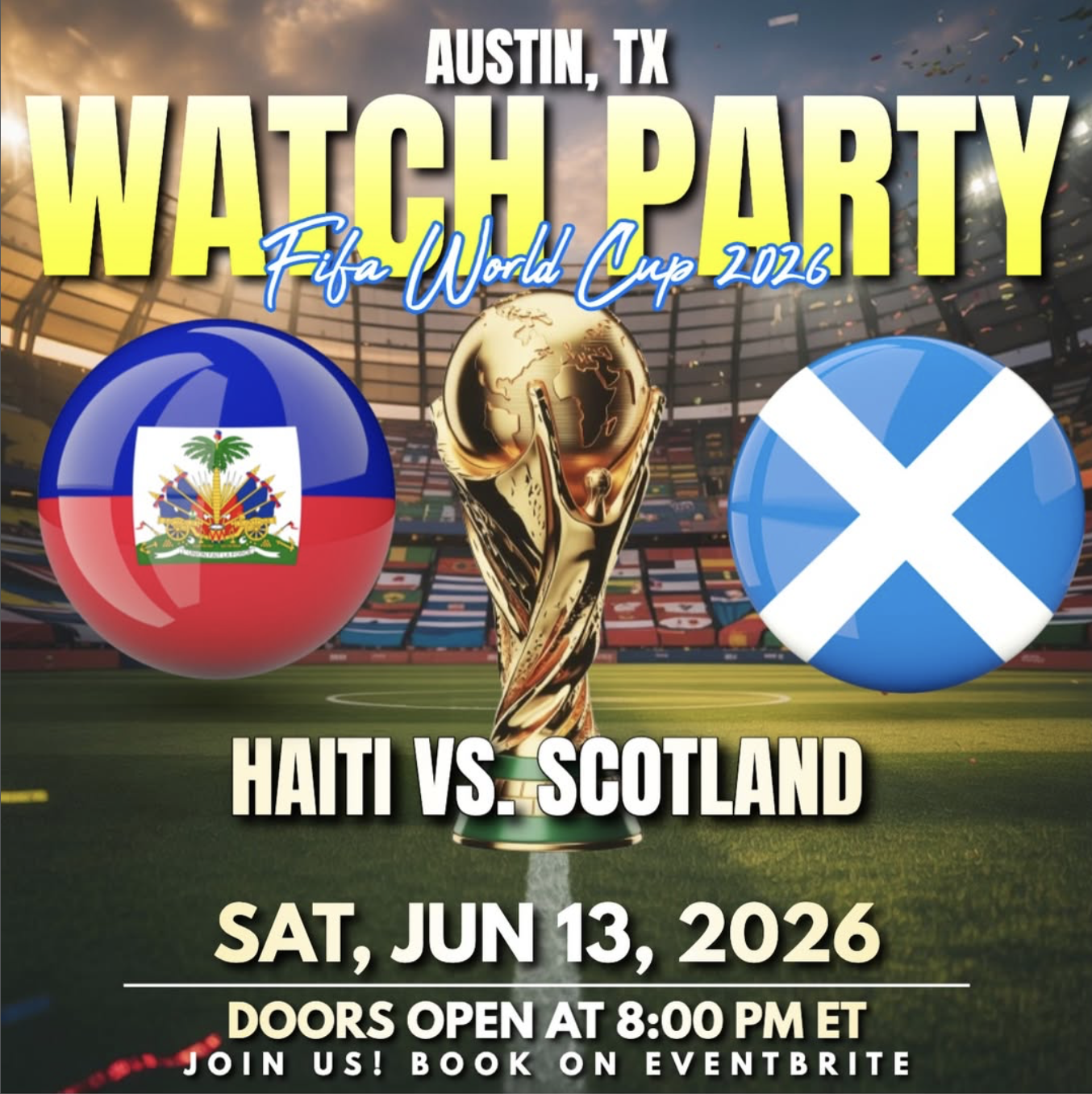 WORLD CUP SOCCER WATCH PARTY: Haïti vs Scotland ⚽ 
