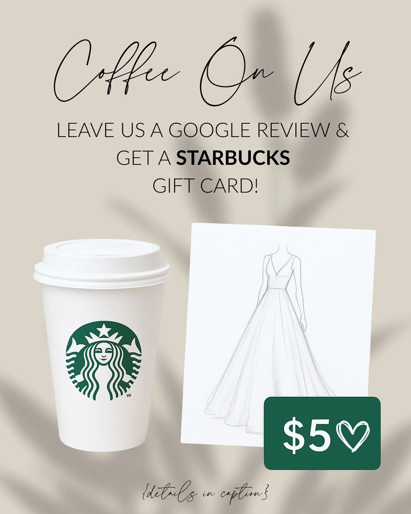 Need a pick me up? We want to hear from you! Leave us a Google review and we’ll treat you to a $5 Starbucks pick-me-up. Because glowing reviews deserve a little caffeine love! ☕️🫖
✨Here’s how to participate:
1. You must have been a rece