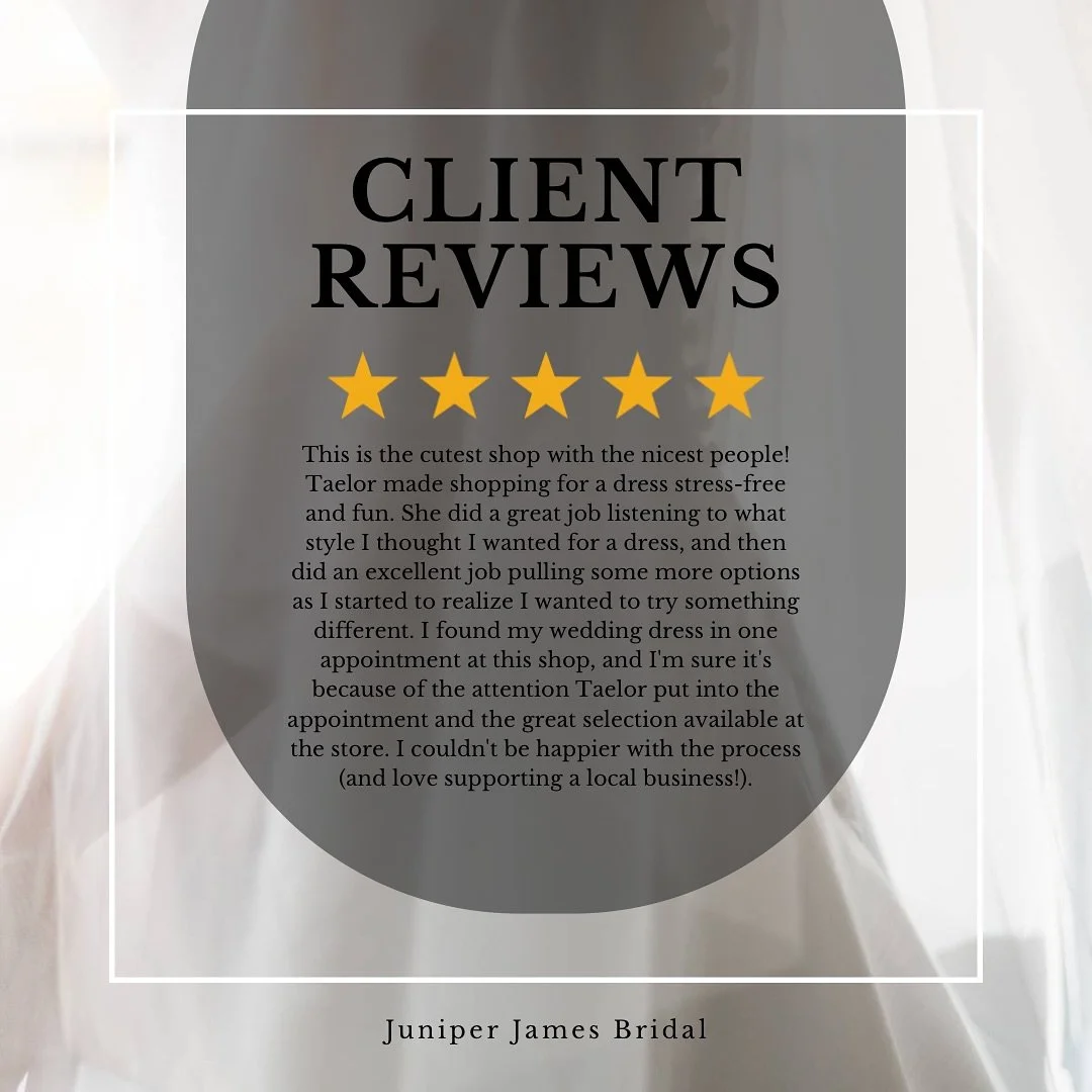 So grateful for every JJB bride who lets us be part of their story. Your words mean the world to us 🤍

Leave a Google review before October 31 and we&rsquo;ll send you a $5 Starbucks treat as a little thank you from our team. ☕️✨

#juniperjamesbrida