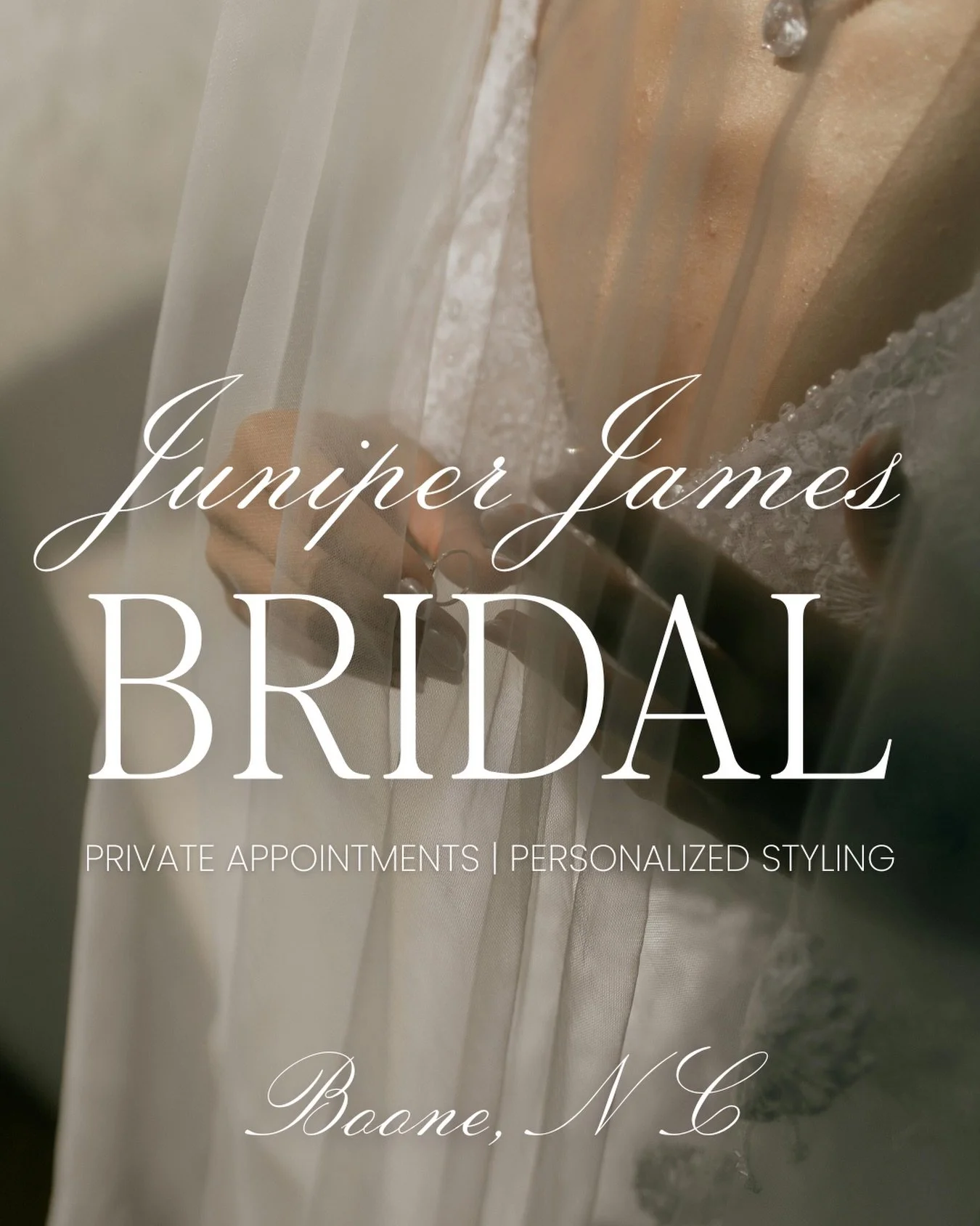 An elevated bridal shopping experience in the heart of Boone 🤍

Juniper James Bridal offers private, 90-minute styling appointments in an intimate setting designed for you and the people that matter most. 

Now booking 2026 &amp; 2027 brides 💍