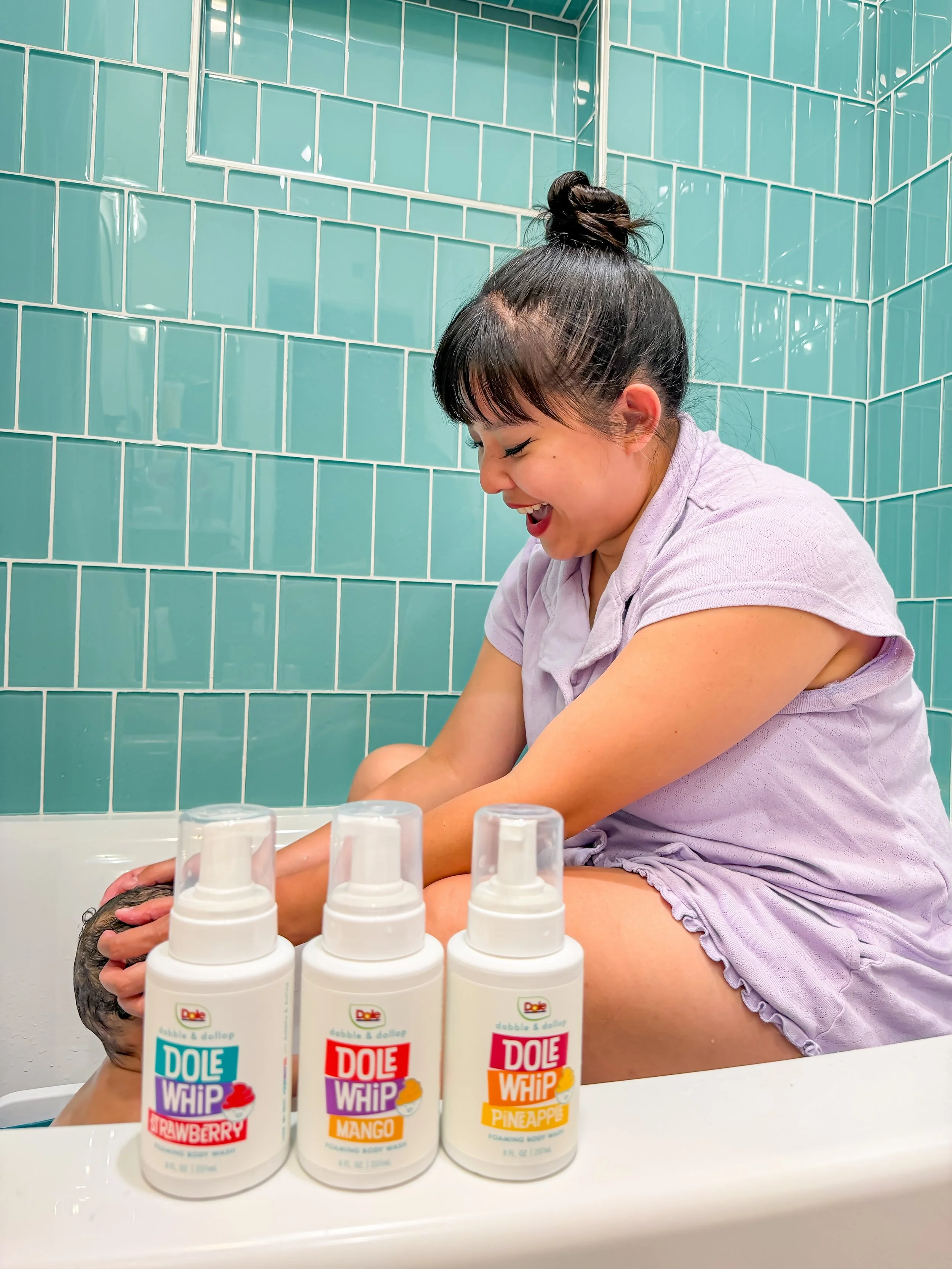 bath time now smells like my favorite disney snack! 🫧

@dabbleanddollop gifted us their new dole whip body wash collection and we are obsessed! it comes in pineapple, strawberry, and mango scents, and i love how gentle the foam is, which is perfect 