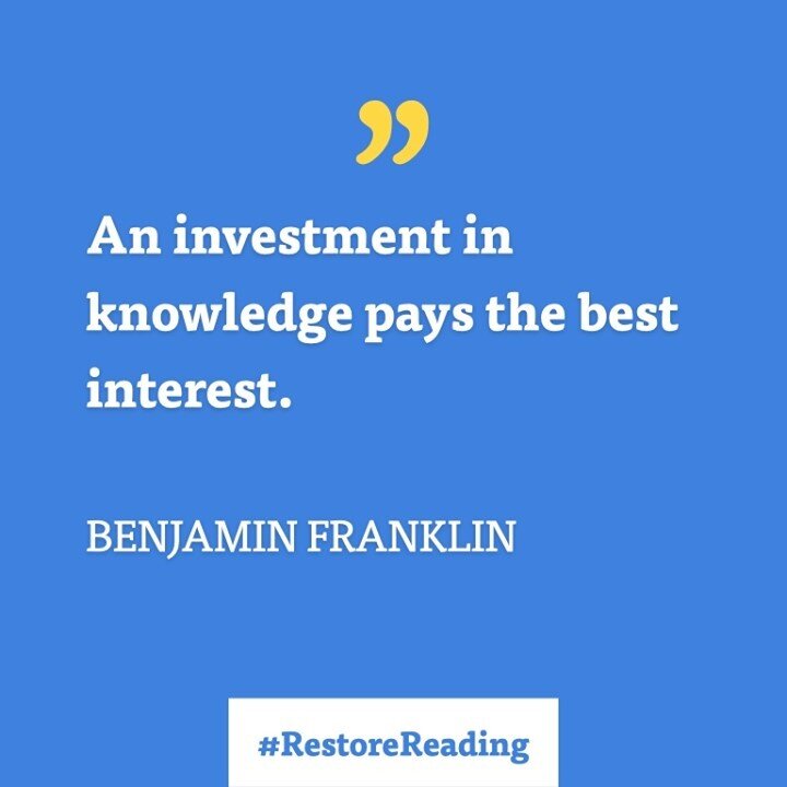 No asset has greater returns than the knowledge gained from reading. 📚⁠
⁠
⁠
#RestoreReading #education #homeschoolmoms #homeschool #bookstagram #newmom #newdad