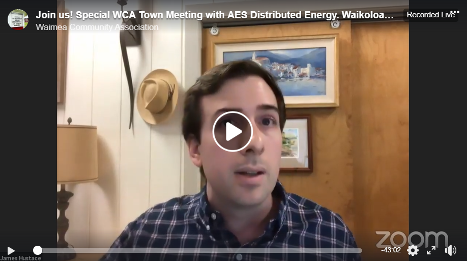 Special Virtual Waimea Town Meeting - AES Waikoloa Solar Project
