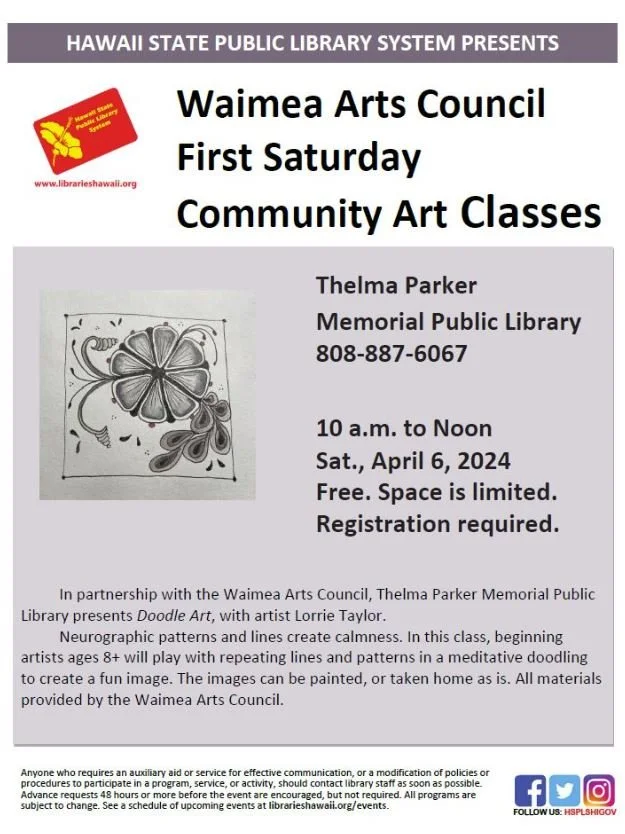 First Saturday Community Art Classes - Thelma Parker Library