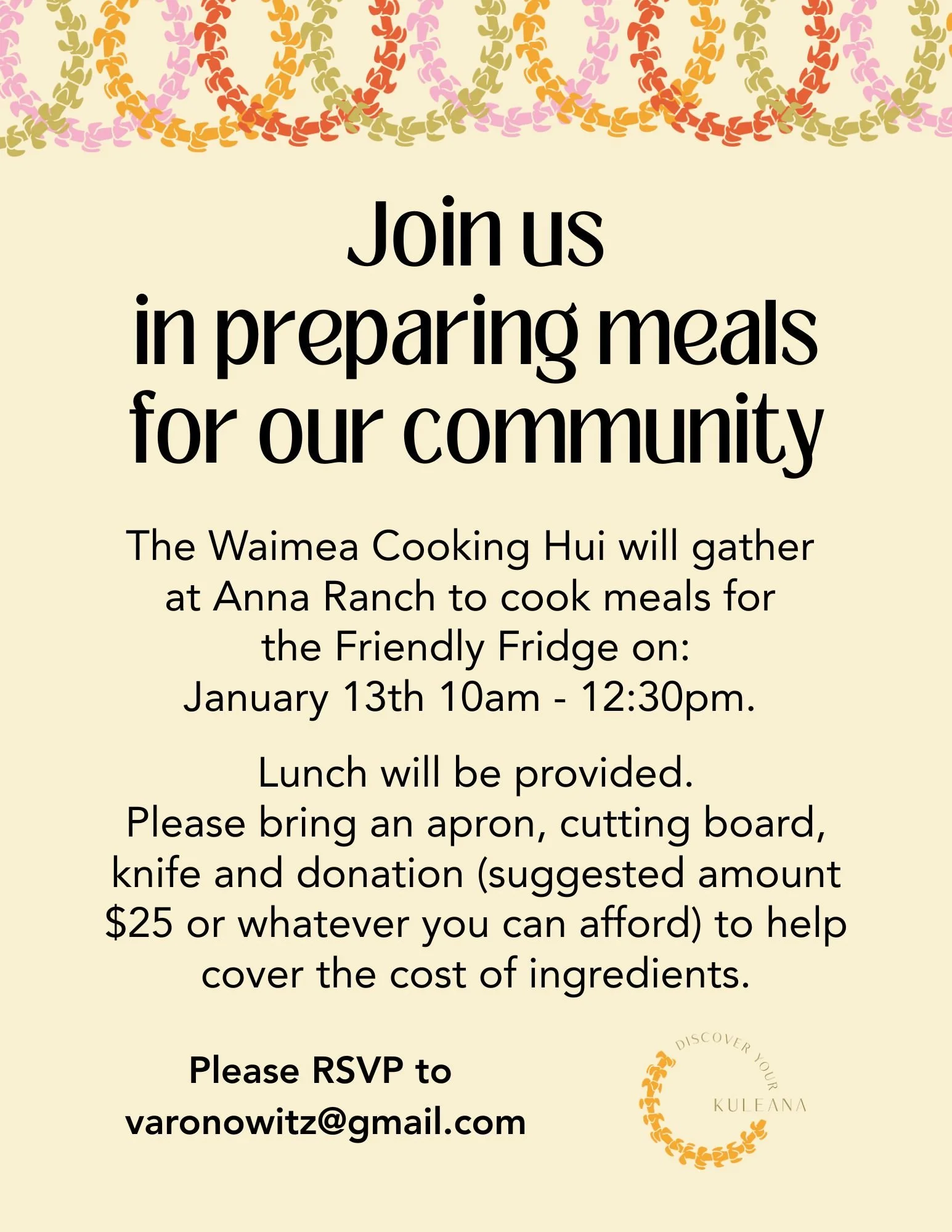 Waimea Cooking Hui Preps Meals for the Friendly Fridge 