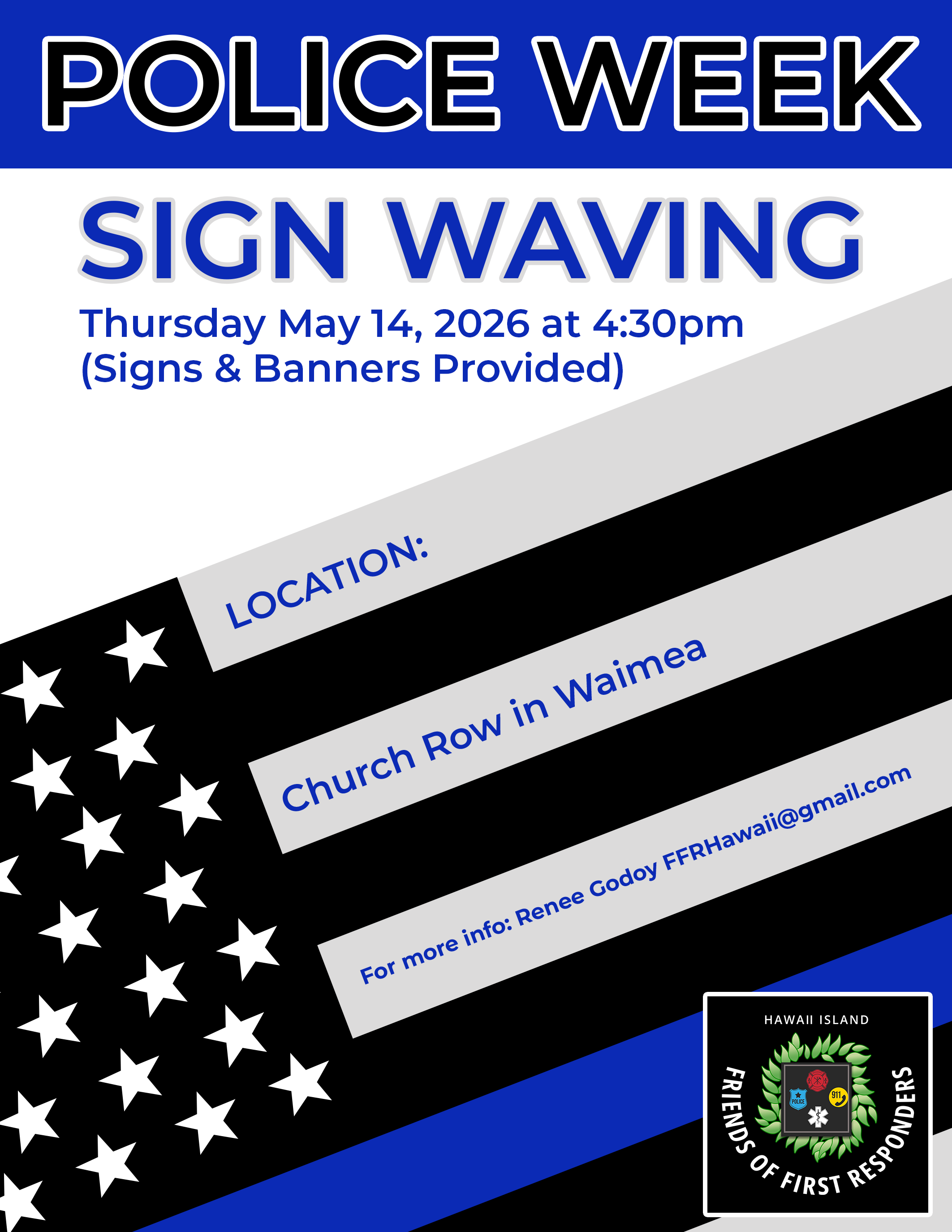 Police Week Sign Waving - Waimea