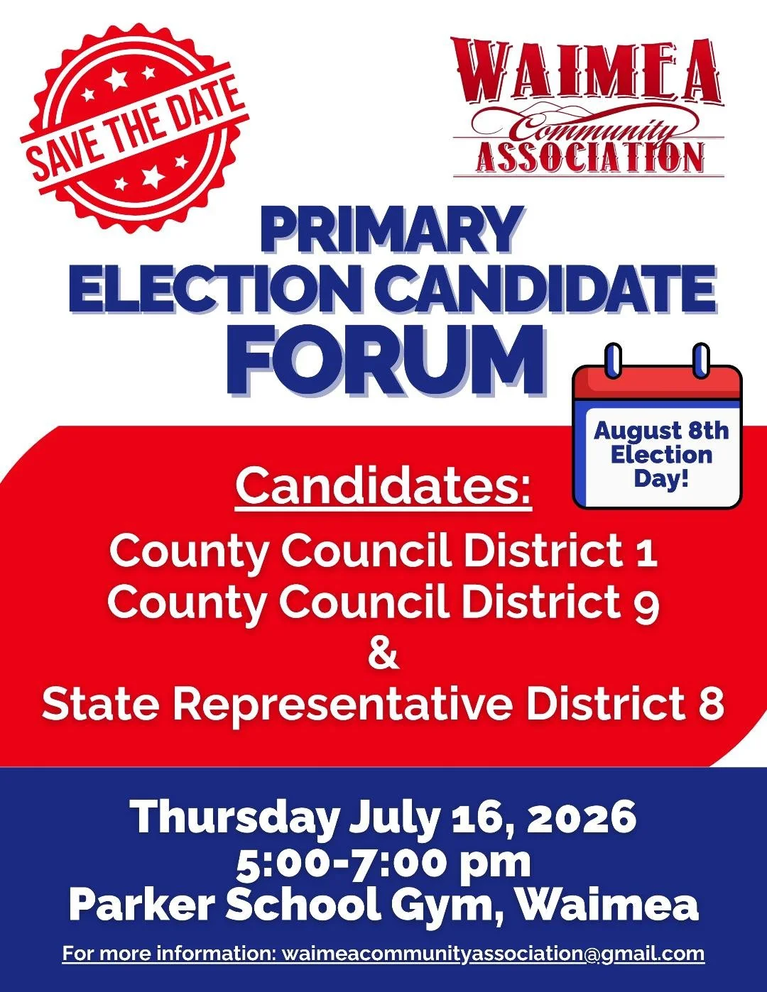 Waimea's Primary Election Candidate Forum 