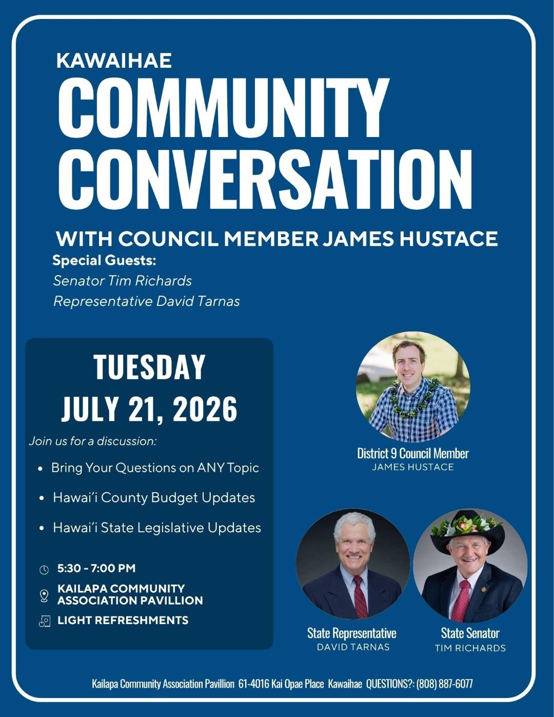 Community Conversation - Kailapa Cmty Assn Pavilion