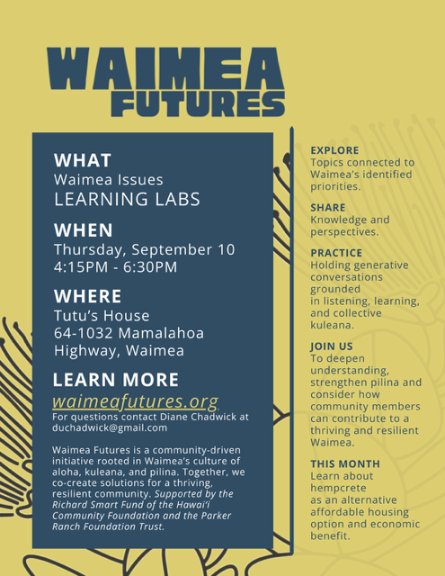 Waimea Futures Launches First 'Learning Lab' - All Invited!