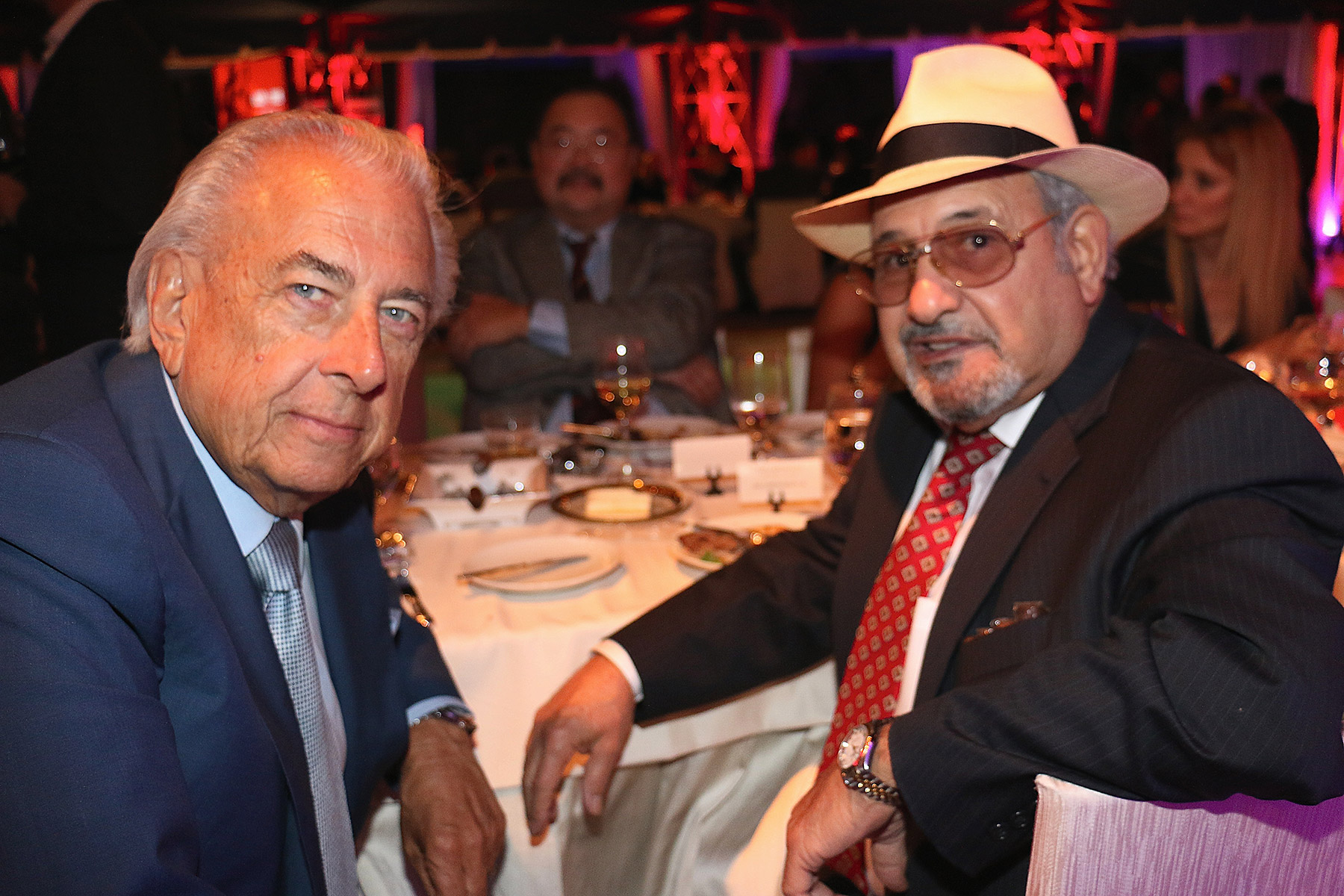 Carlos Fuente Sr. with Frank Mancuso Sr. at the 2014 God of Fire Charity Dinner