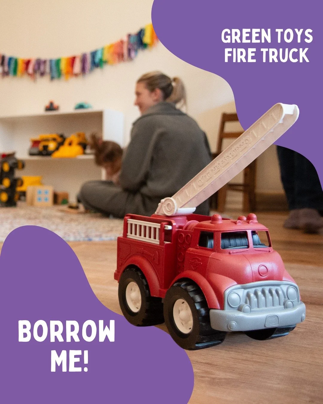 🚒 Available to Borrow: Green Toys Fire Truck 🚒

Why we love it: Green Toys are made safe and sustainably with 100% recycled plastic. This fire truck is a favorite in the library&mdash;for kids who love wheels, imaginary play, and big rescue adventu