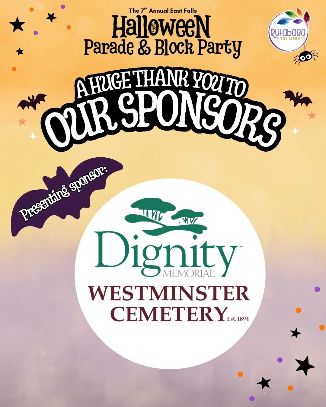 🎃 TODAY IS THE DAY! 🎃
We can&rsquo;t wait to get the party started for our Halloween Parade and Block Party &mdash; but we couldn&rsquo;t do it without the incredible support of our community. 💛

A huge THANK YOU to our amazing sponsors who make t