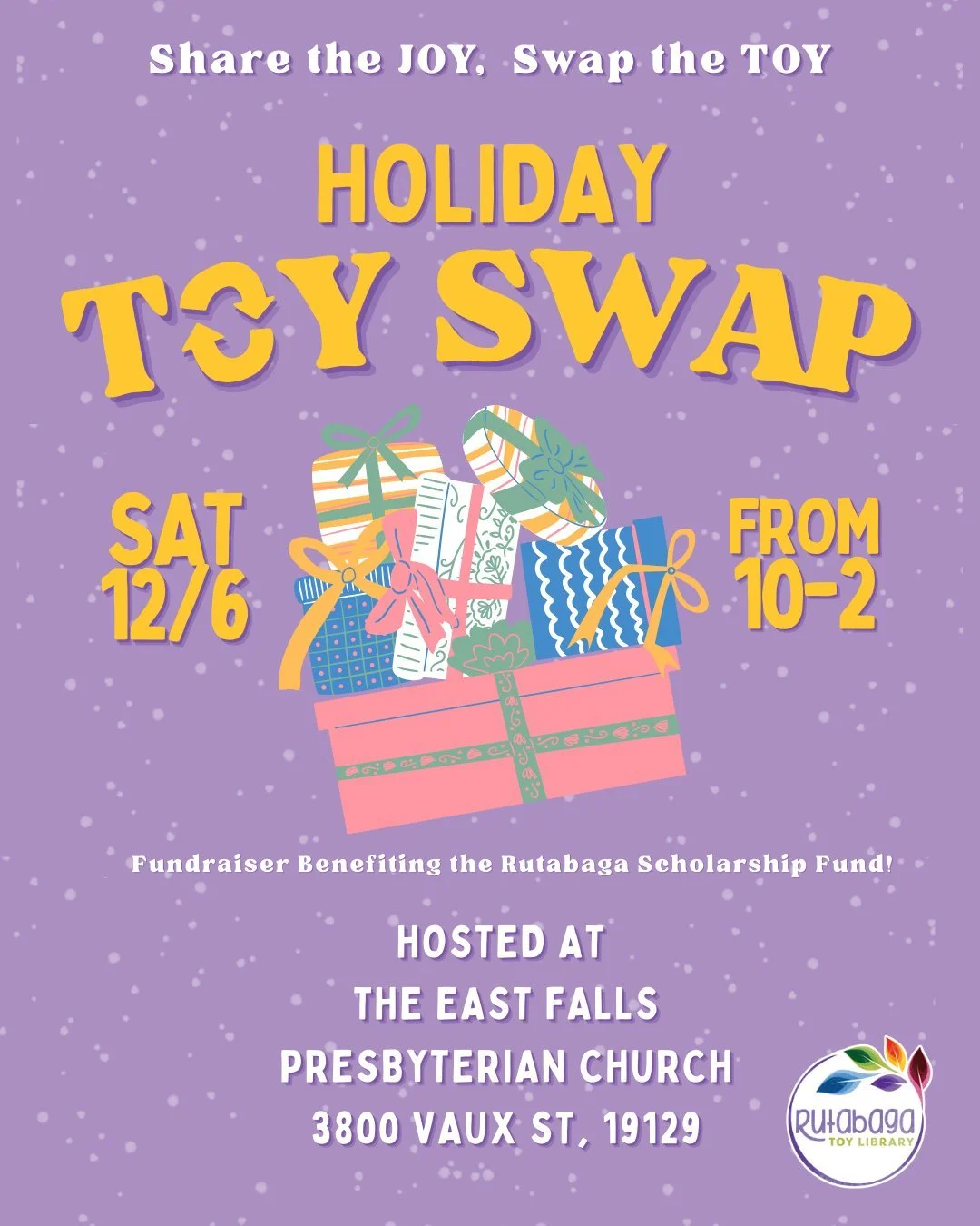 Our Holiday Toy Swap is TOMORROW! 🎁✨
Everyone is welcome &mdash; you don&rsquo;t need to bring toys to participate. Just come, browse, and fill any size bag for $25 (or $20 if you donated).

We can&rsquo;t wait to see you tomorrow and find out what 