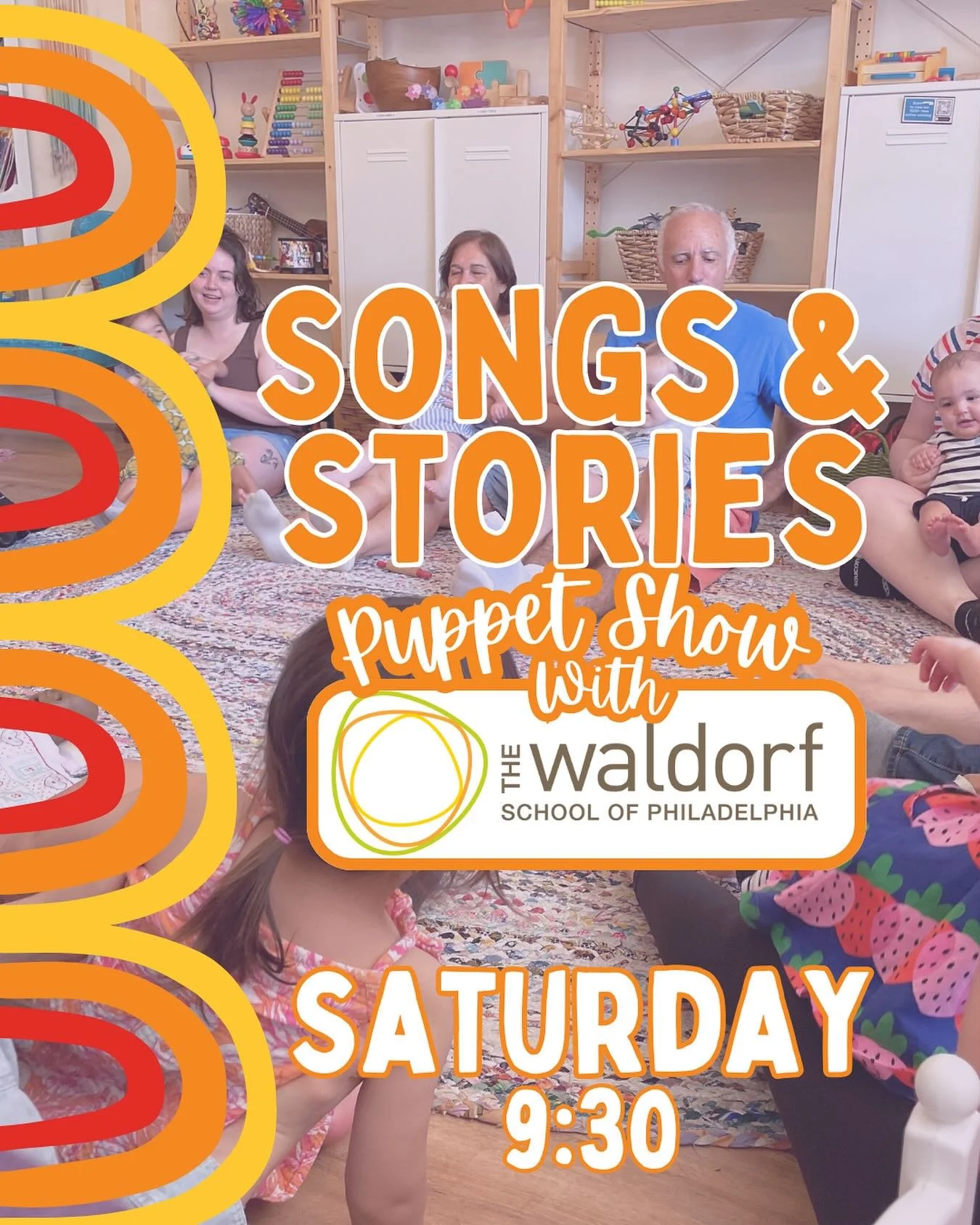 Join us this Saturday at 9:30 for our Songs &amp; Stories meet-up 🎶🌈

We&rsquo;re thrilled to host @phillywaldorf for a magical puppet show during circle time ✨

All are welcome!
🌼 Free for members &amp; first-time visitors
🌼 $15 drop-in to stay 