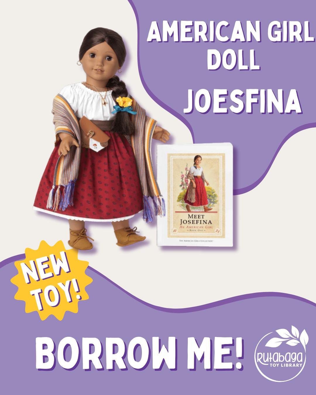 Meet Josefina, our new American Girl doll&mdash;and yes, we&rsquo;ve been fully reliving our own childhoods helping care for her in the library 💛 She comes with multiple outfits, sweet accessories, and her very own wardrobe to keep it all organized.