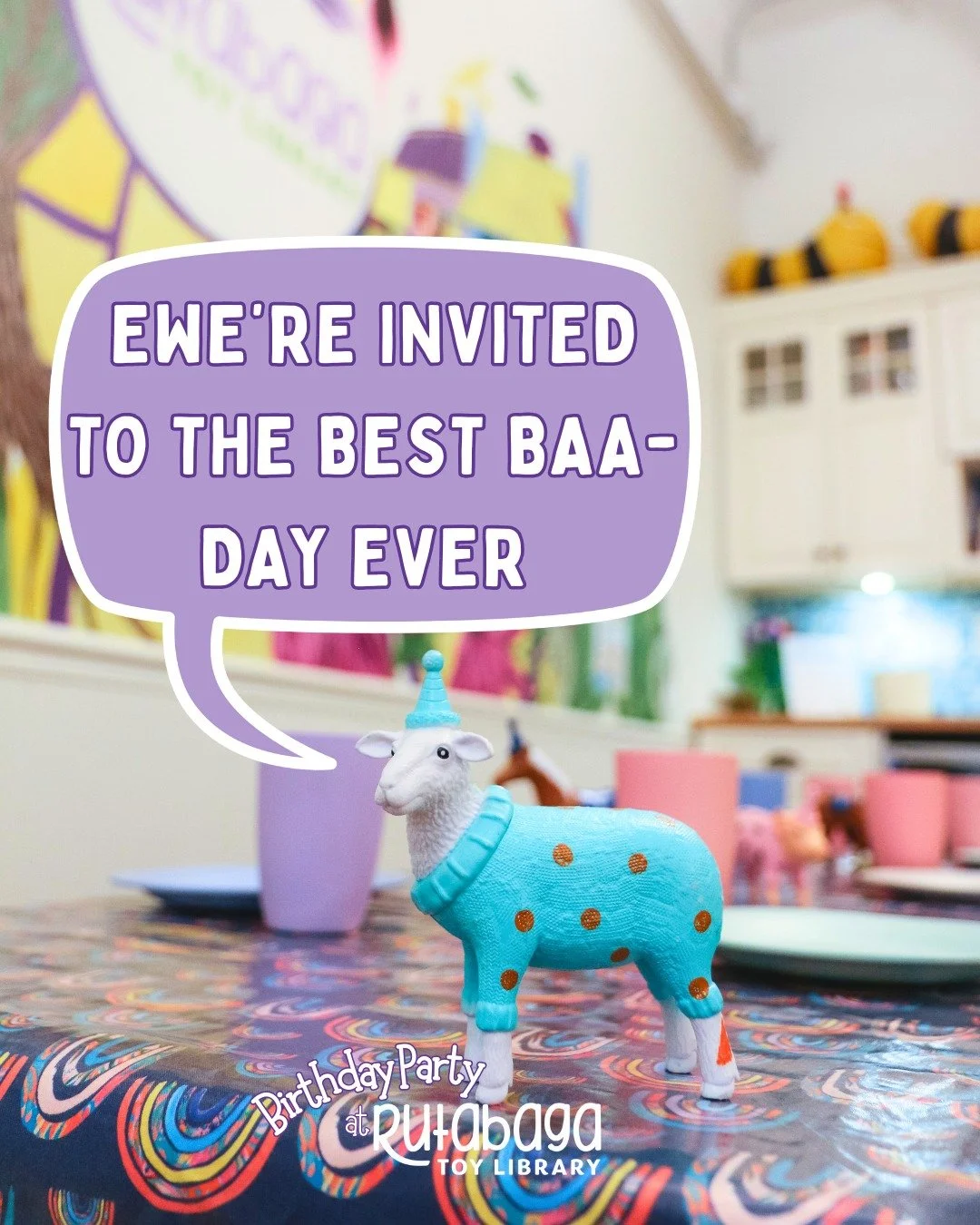 🐑🎉 Party animal? Ewe bet. 🎉🐑

At Rutabaga, we love throwing parties that are full of fun, a little bit silly, and totally unforgettable. Think cozy celebrations, playful moments, and plenty of chances to let your little lambs run free.

We&rsquo;