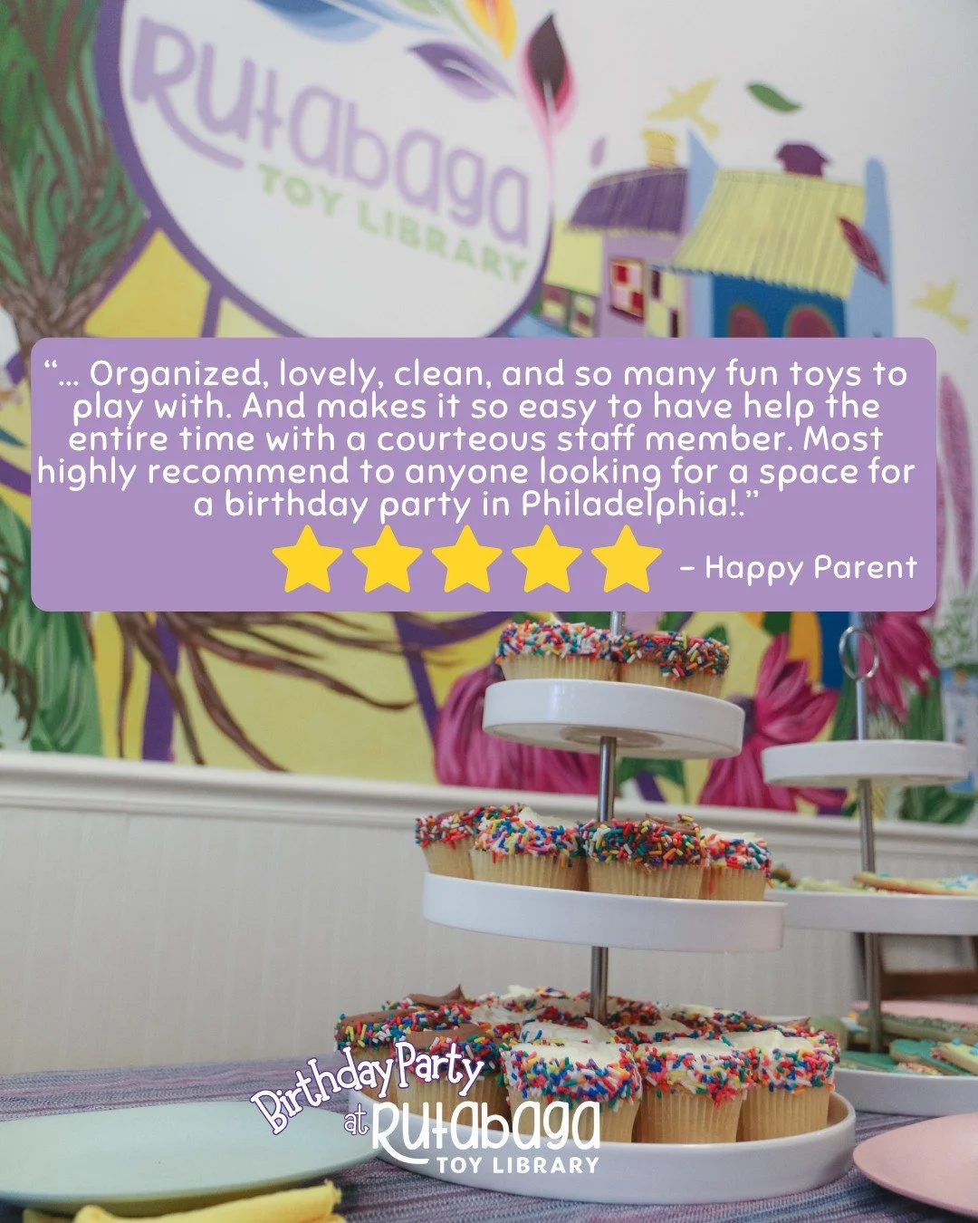 Five stars, every time ⭐⭐⭐⭐⭐

We&rsquo;re so proud that our birthday parties are consistently 5-star rated. Thoughtful setup, beautiful space, amazing toys, and a team that helps every step of the way &mdash; so you can actually enjoy the celebration