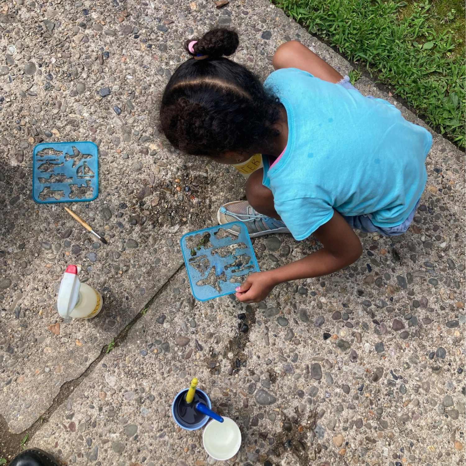 August Eco-Activity: Water Painting &amp; Stencils! 💦