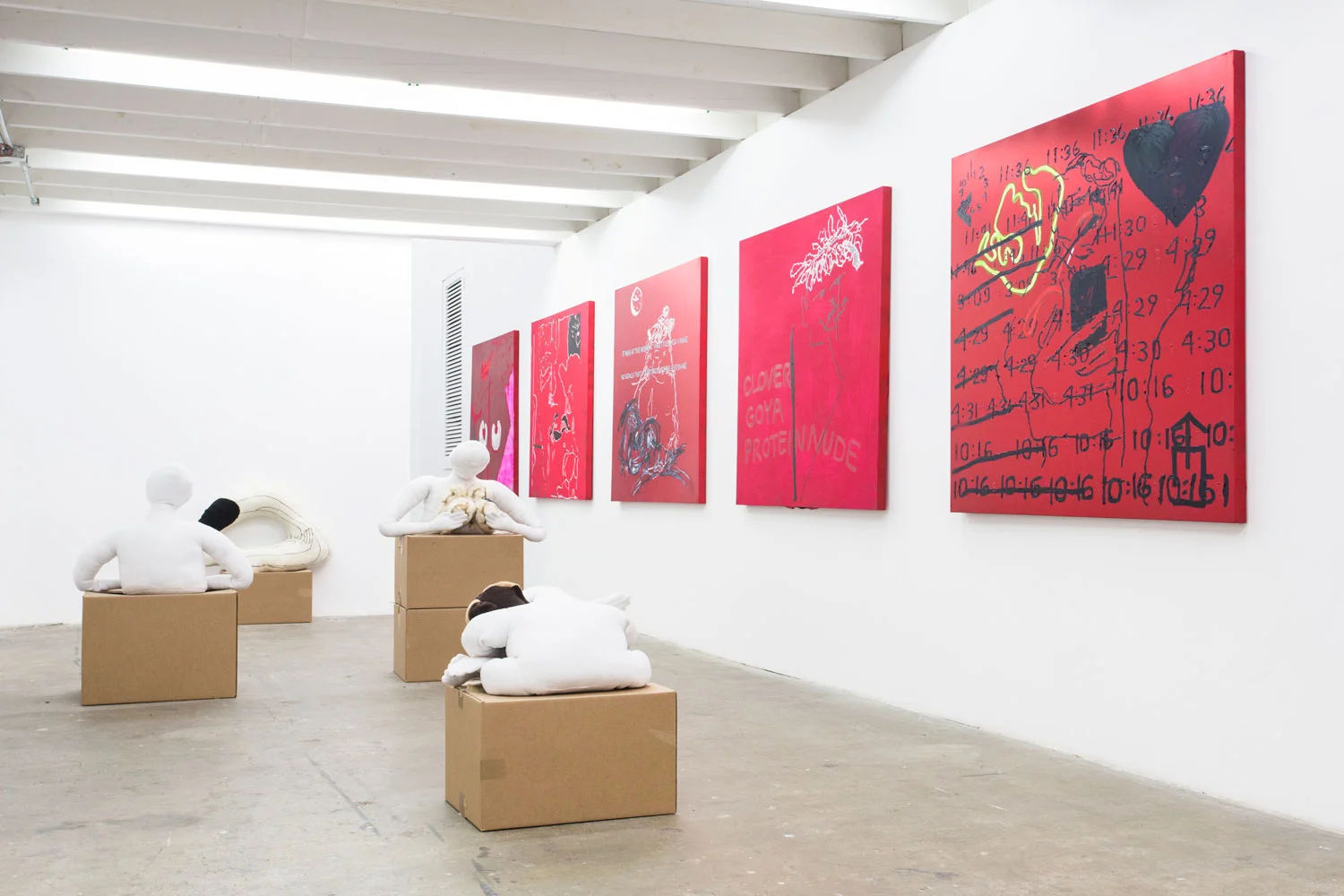 Installation view, Laura Hunt and Lillian Paige Walton, WADS (We Already Died So) , US Blues, Brooklyn, NY, 2017.
