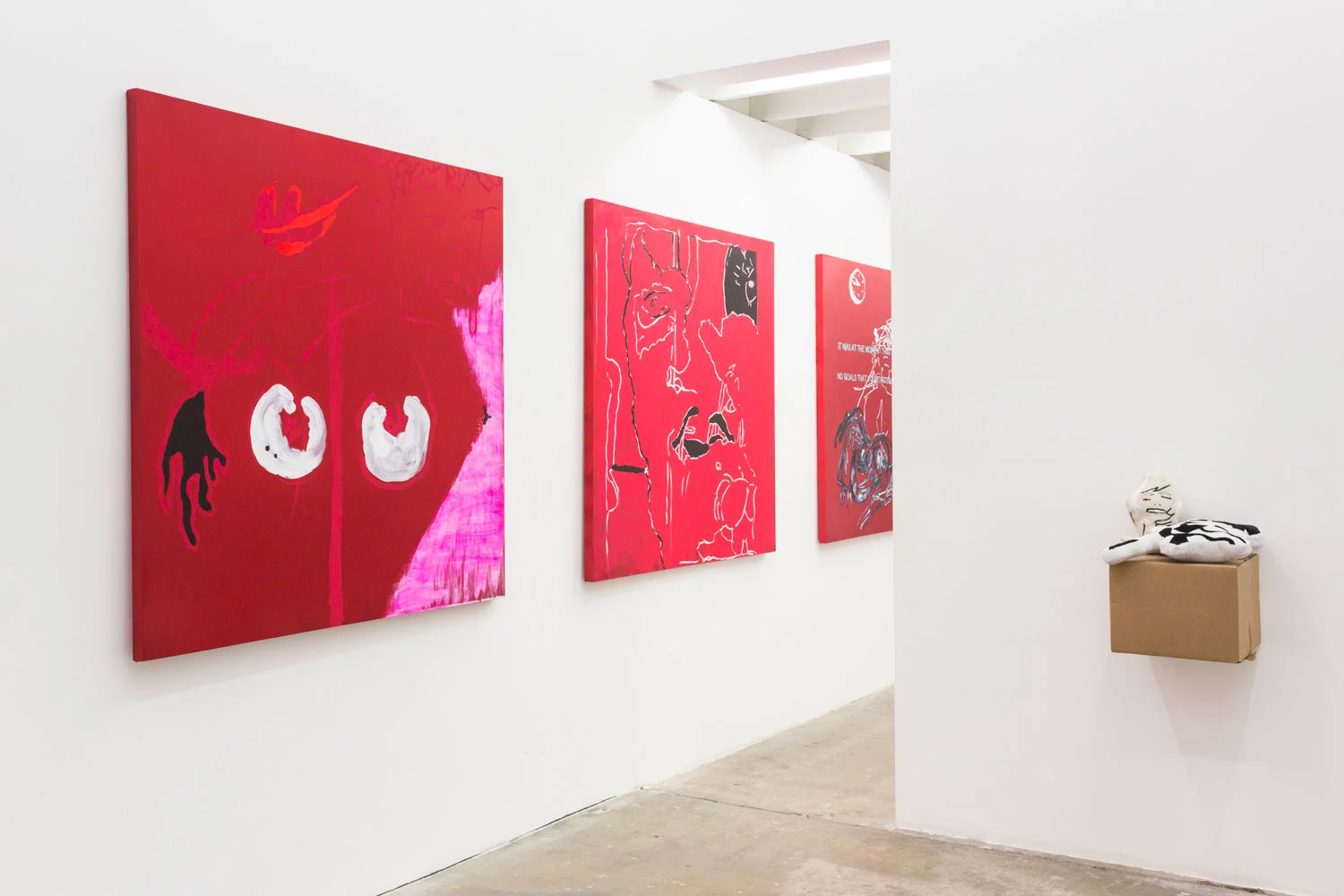 Installation view, Laura Hunt and Lillian Paige Walton, WADS (We Already Died So) , US Blues, Brooklyn, NY, 2017.