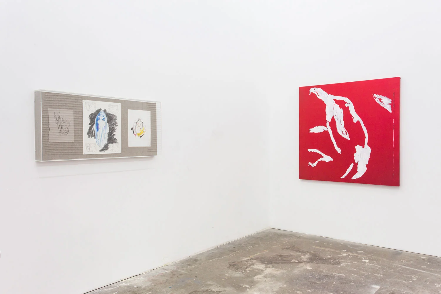 Installation view, Laura Hunt and Lillian Paige Walton, WADS (We Already Died So) , US Blues, Brooklyn, NY, 2017.