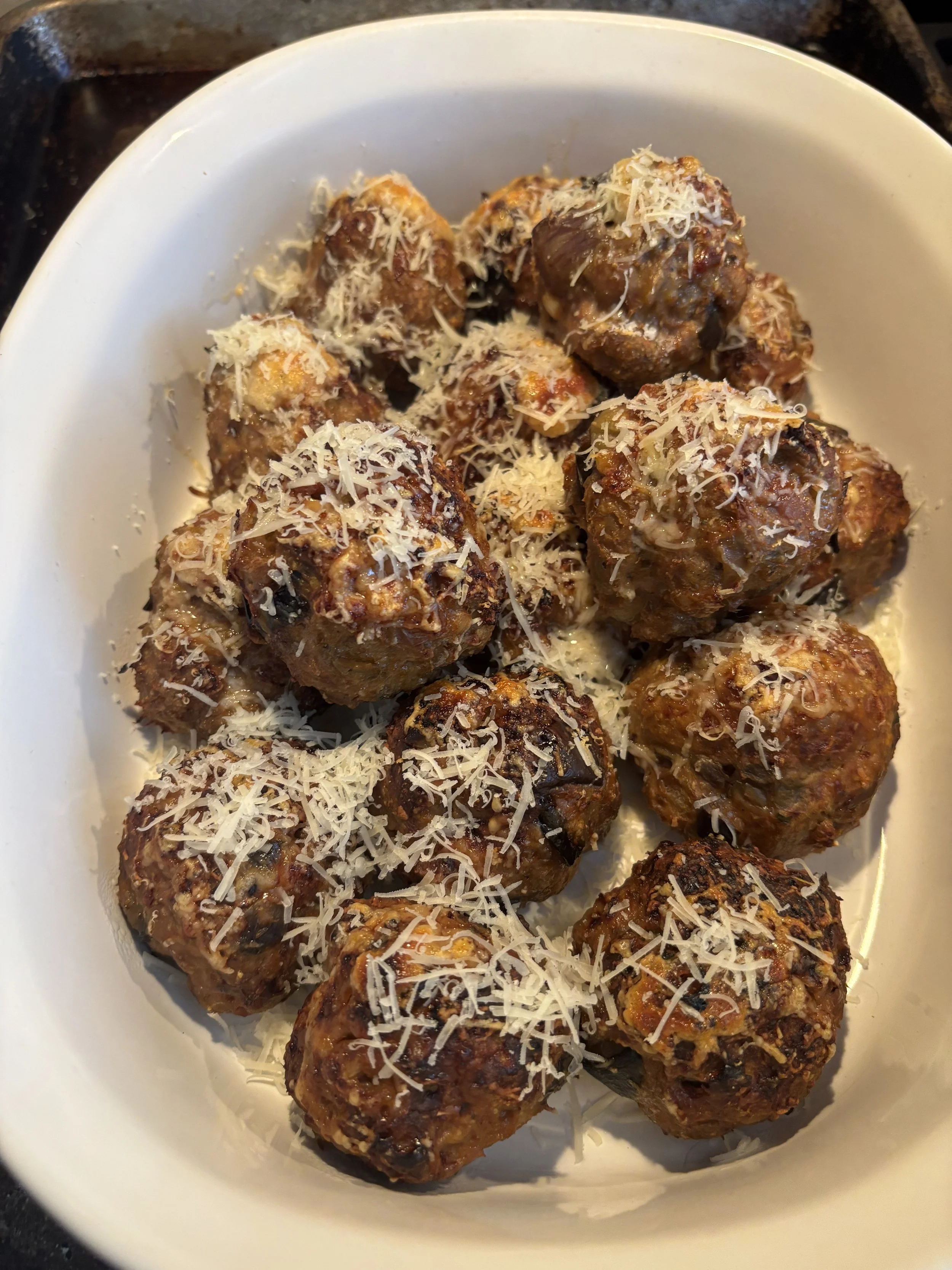 Recipie: High Protein Eggplant Parm Meatballs