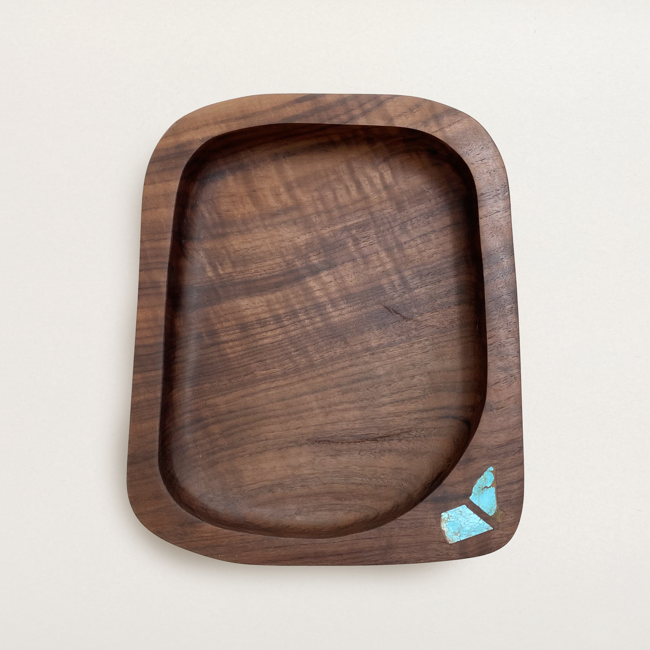 CV x MEGAN HEACOCK WHITE: CLARO WOOD &amp; TURQUOISE TRAY