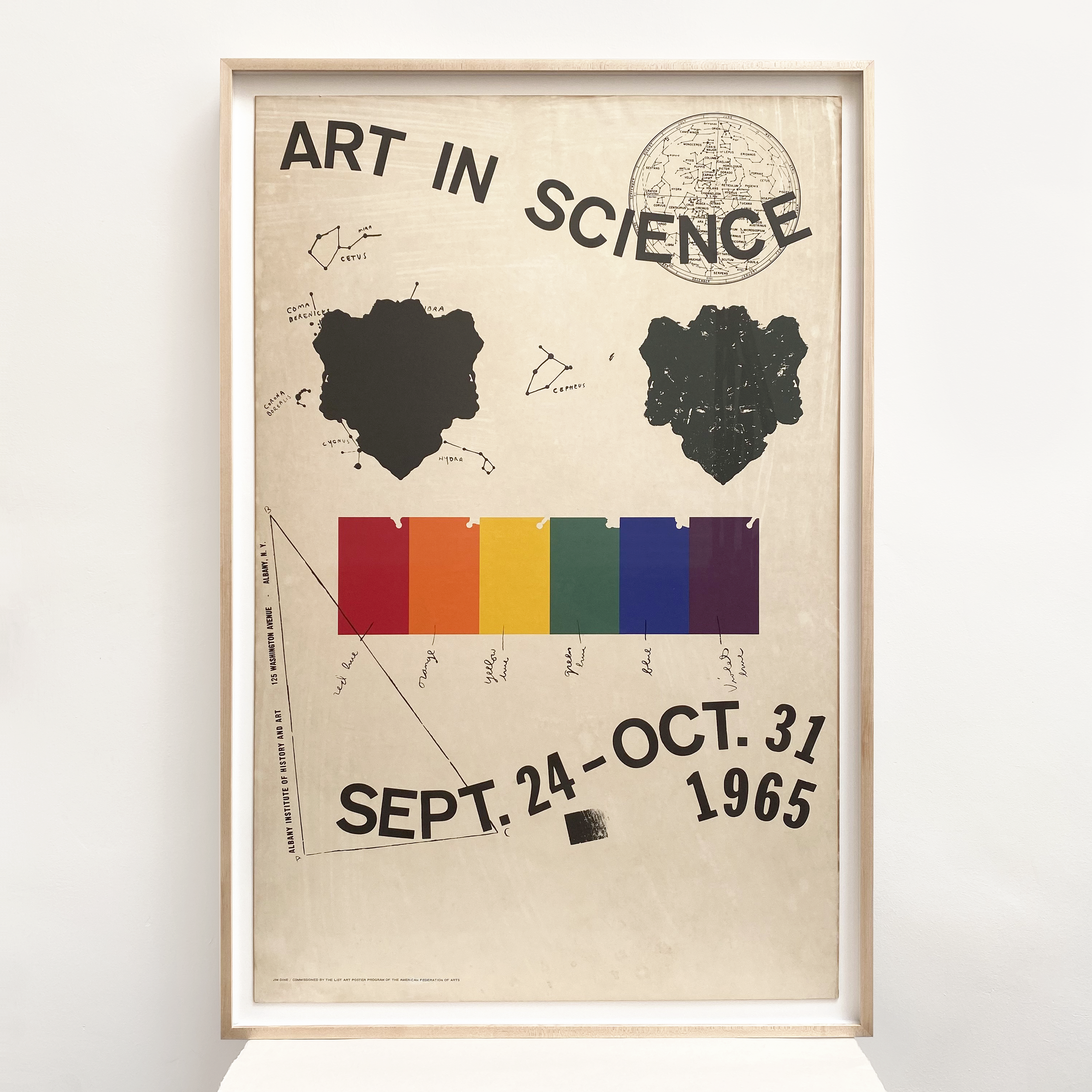 "Art in Science" serigraph poster by Jim Dine, c. 1965