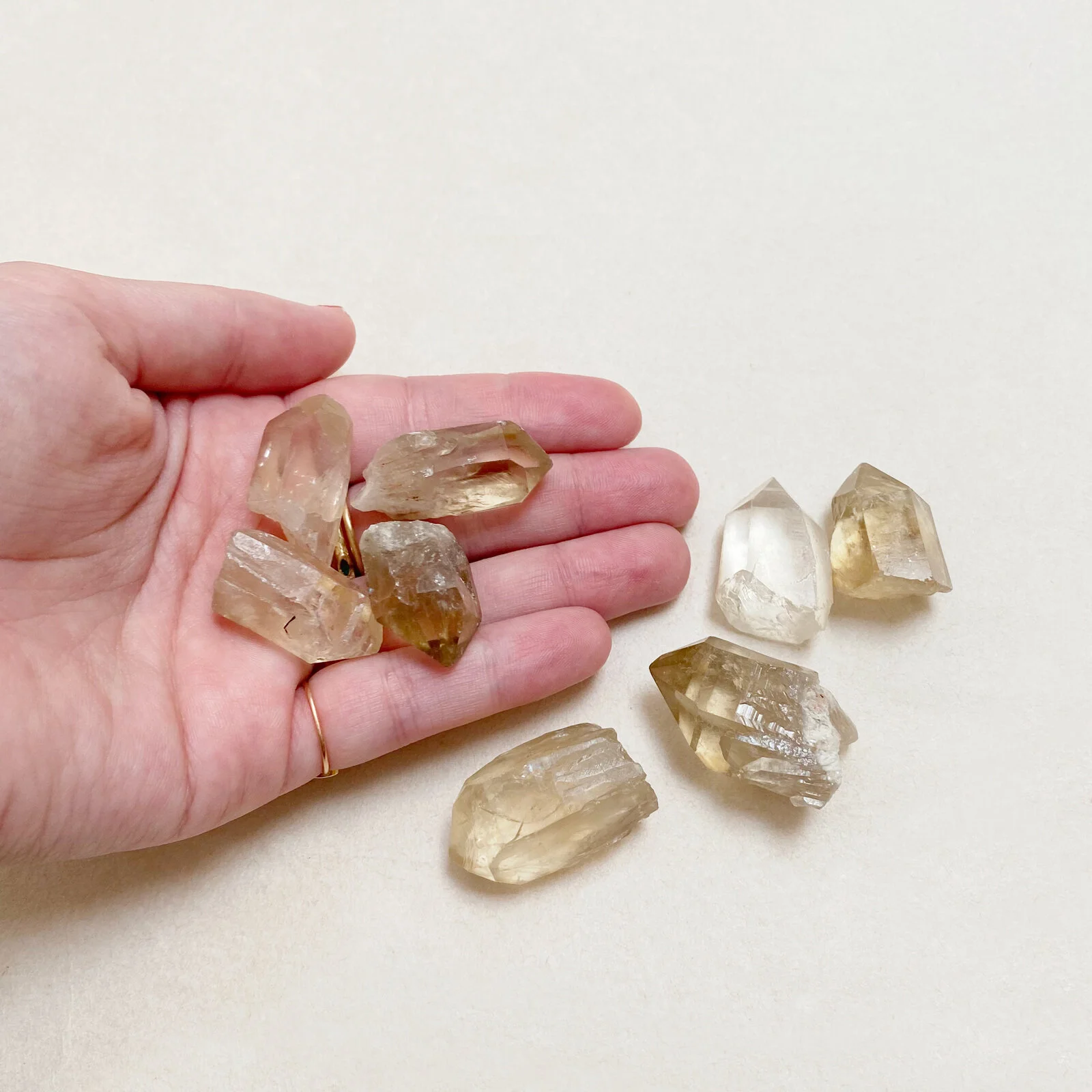 ethical citrine points from Lwena (Luena), Haut-Katanga, Democratic Republic of Congo, Africa
