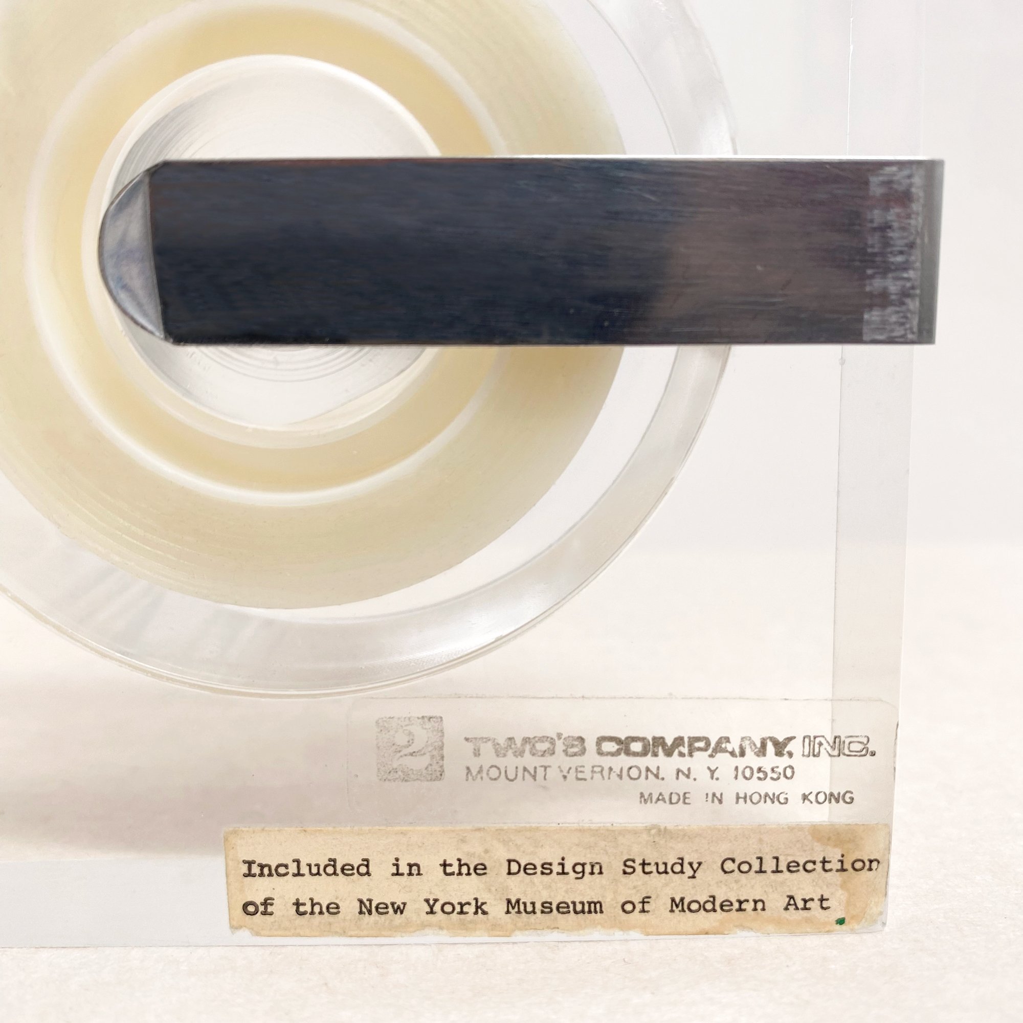Robert P. Gottlieb for Two's Company in Mount Vernon, NY, c. 1963-73 lucite tape dispenser