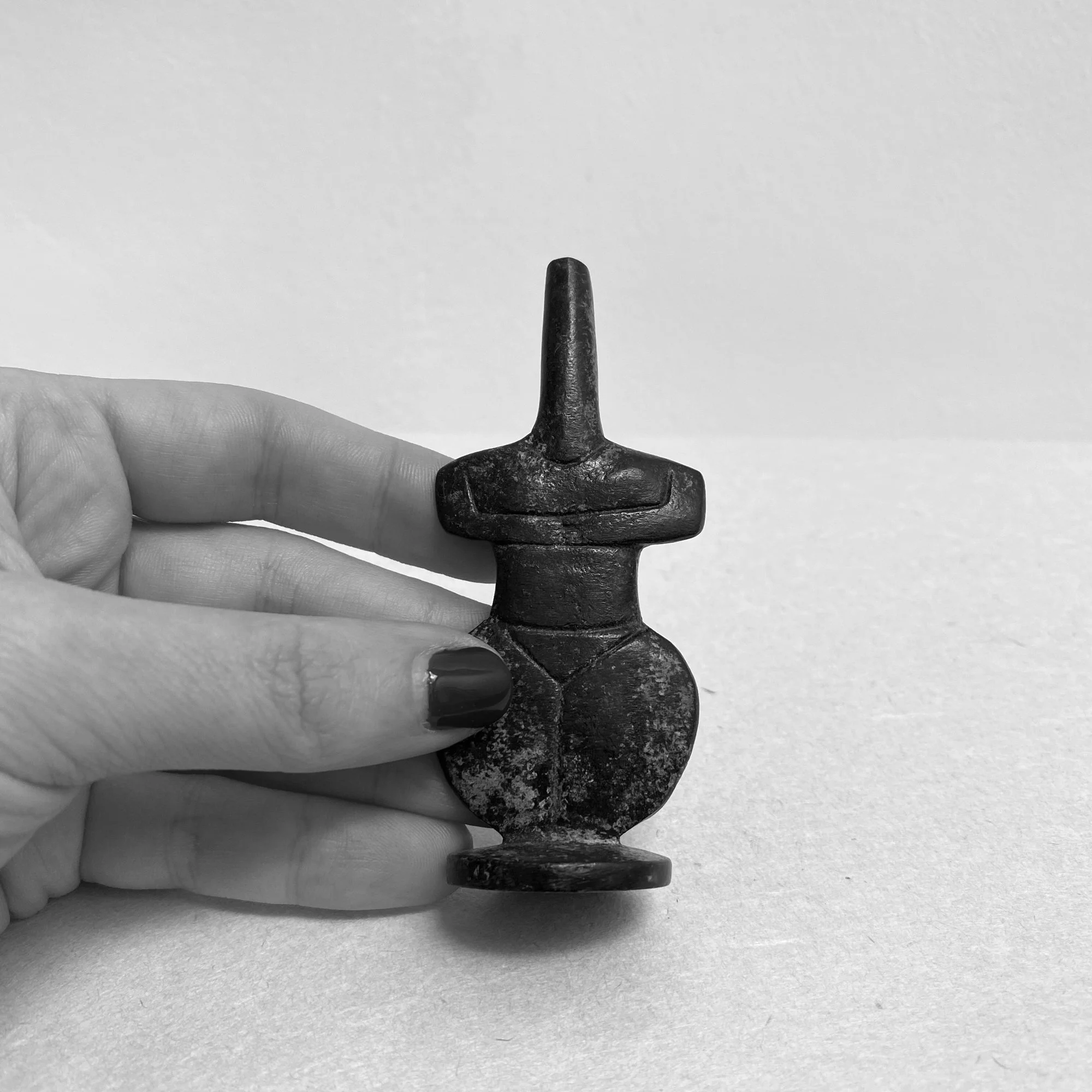 Crystal Voyager Small iron figurine with a verdigris patina, c. mid-century